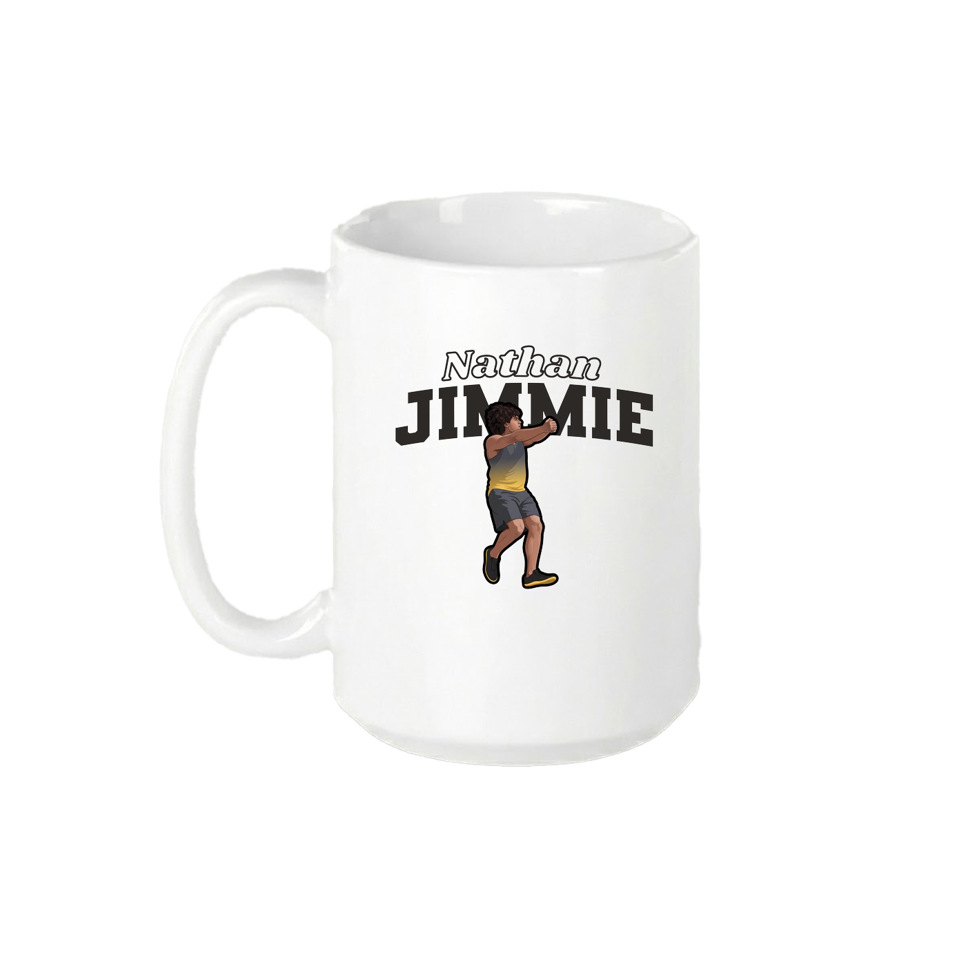 15oz Coffee Mug — Name Arch in White