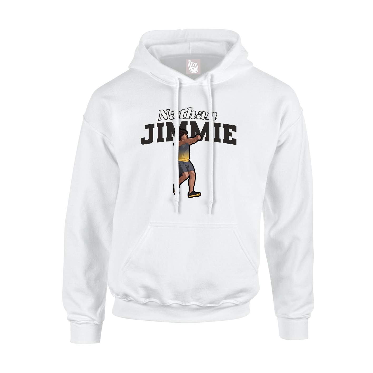 Hoodie — Name Arch in White