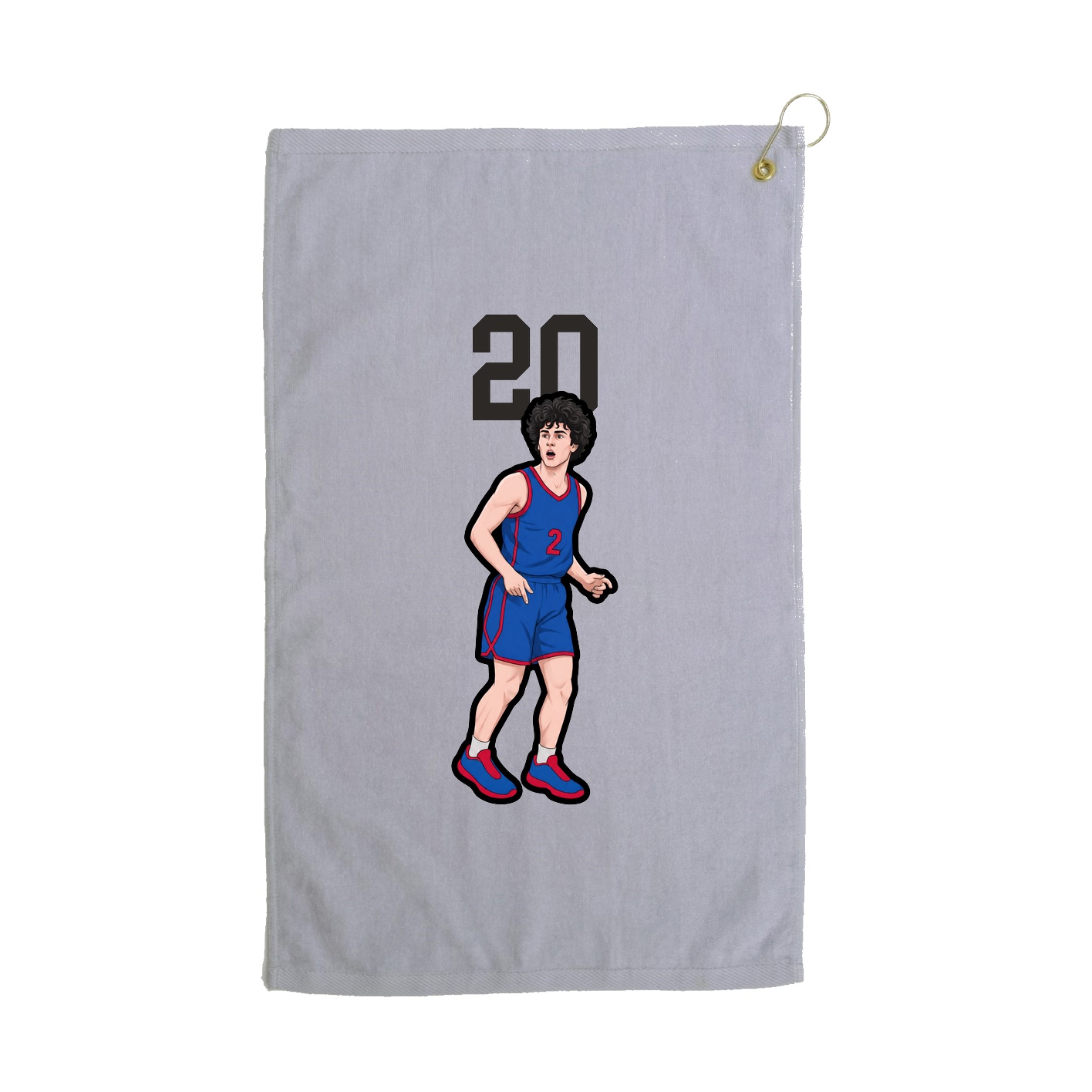 Golf Towel — Number Top in Grey