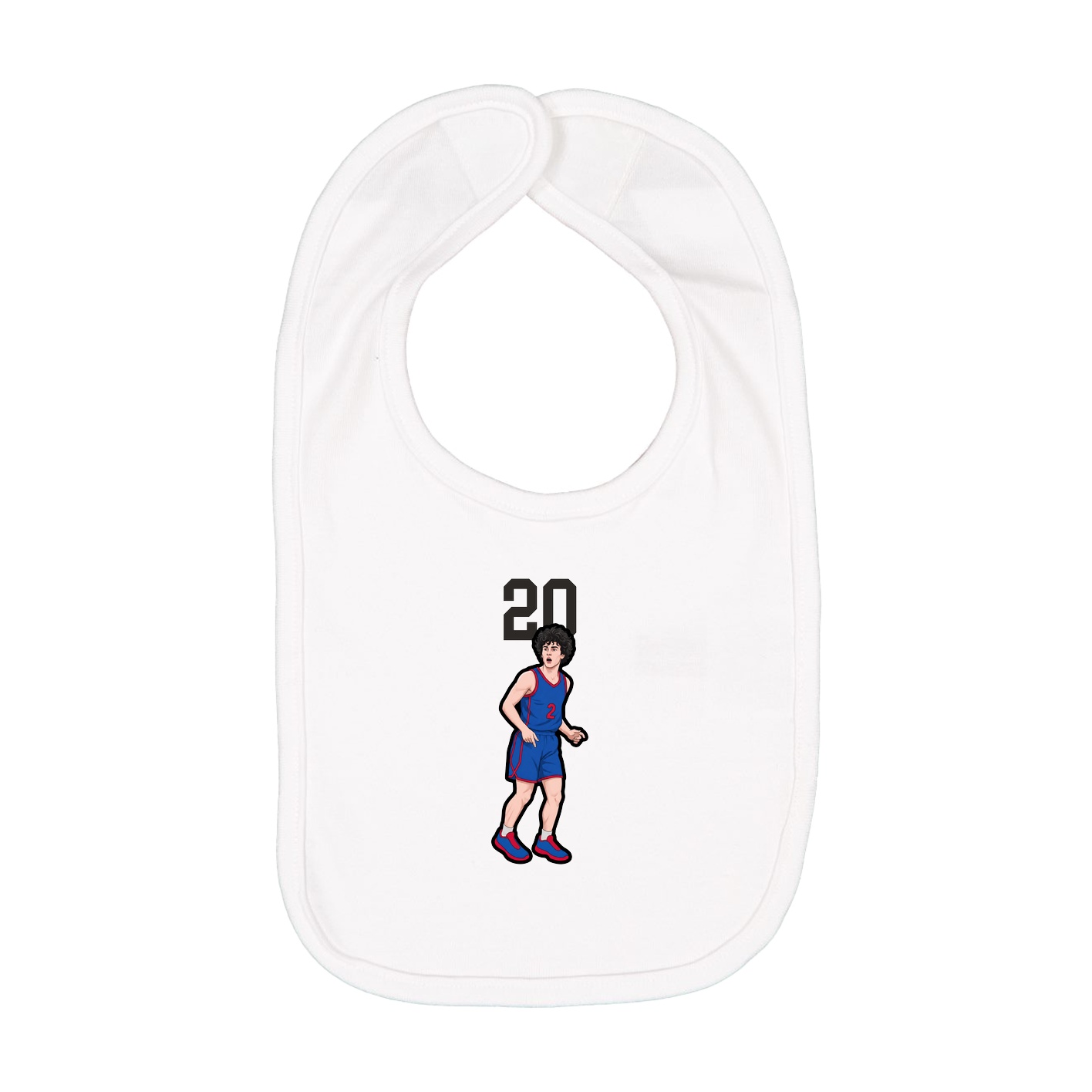 Infant Bib — Number Top in White