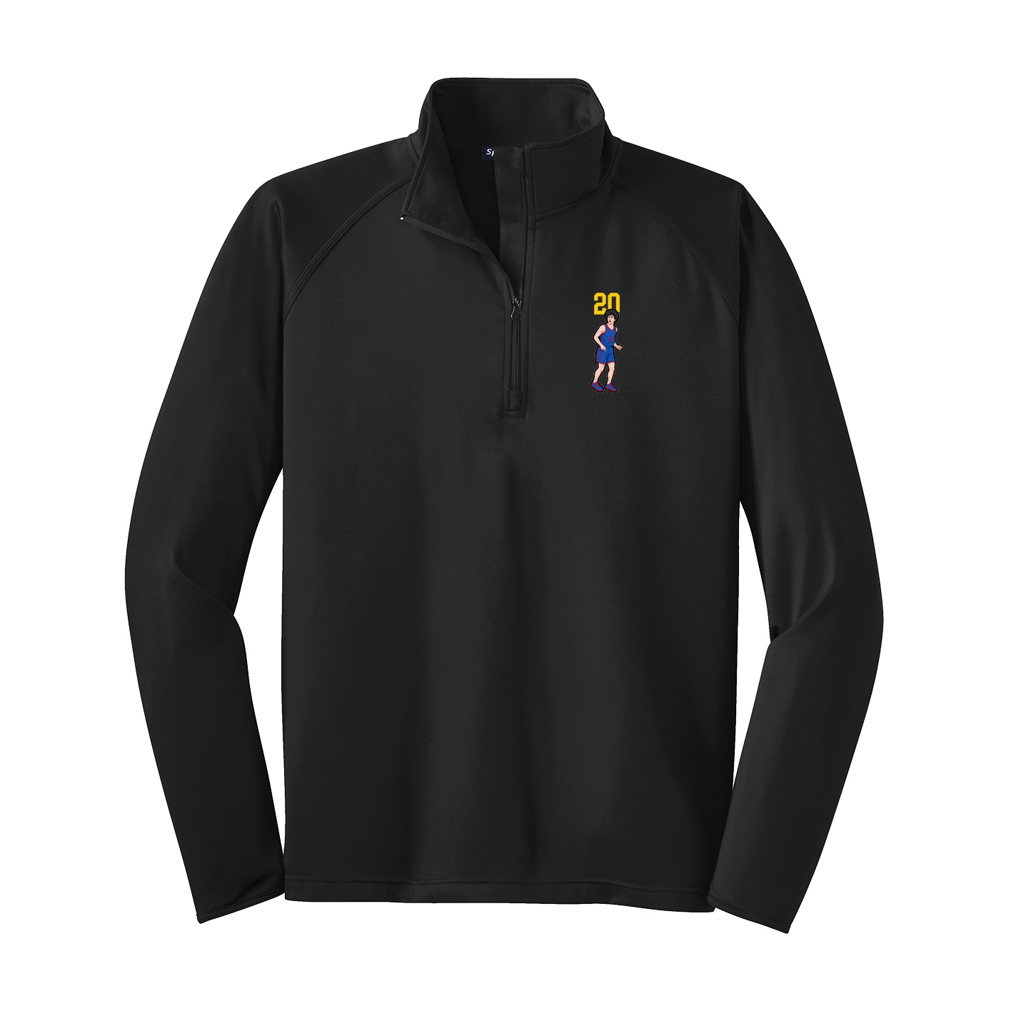 Q-Zip Pullover — Number Top in Black