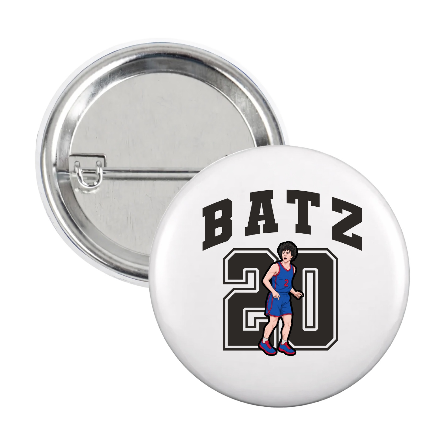 Game Day Button — Number in White