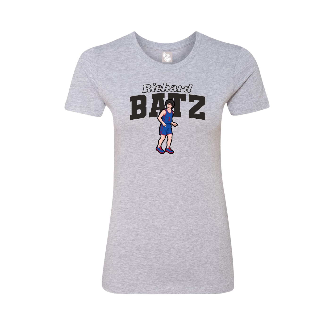 Fitted Women's Tee — Name Arch in Grey