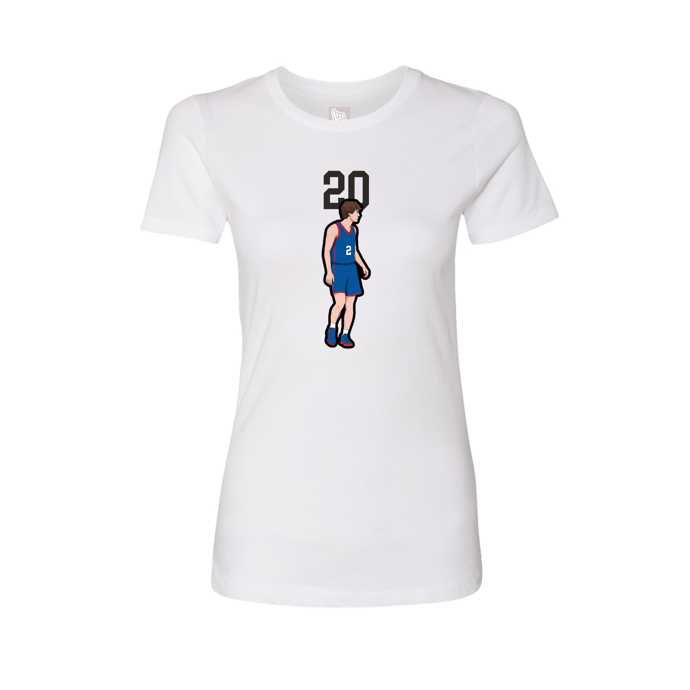 Fitted Women's Tee — Number Top in White