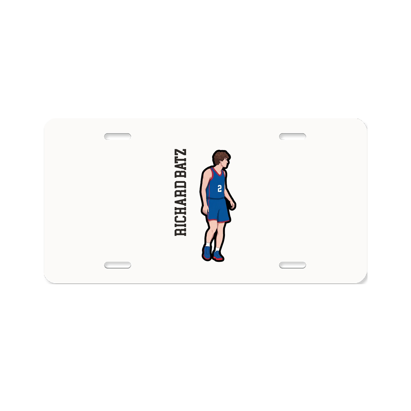 License Plate — Name Vertical in Classic