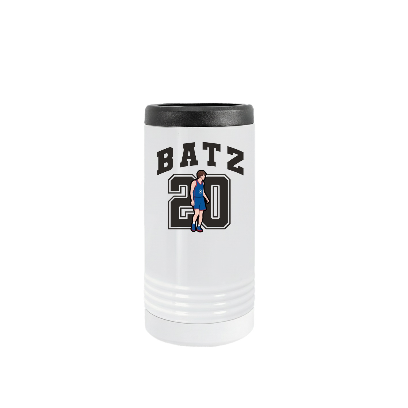 Slim Beverage Holder — Number in White
