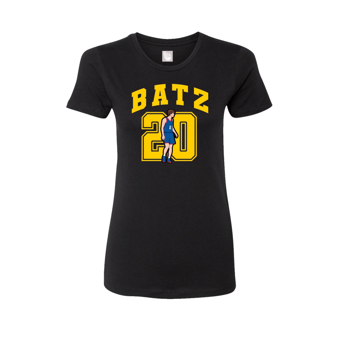 Fitted Women's Tee — Number in Black