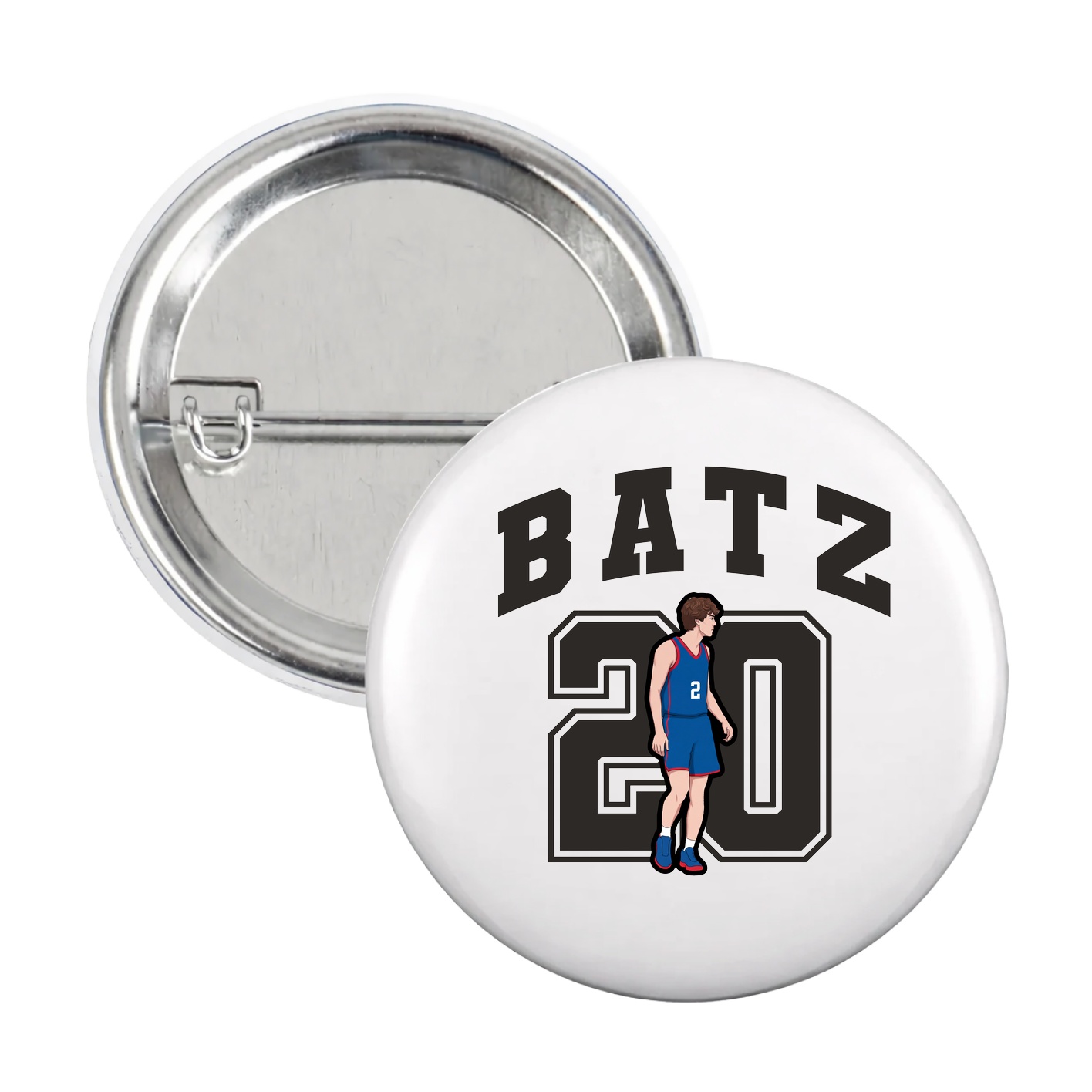 Game Day Button — Number in White