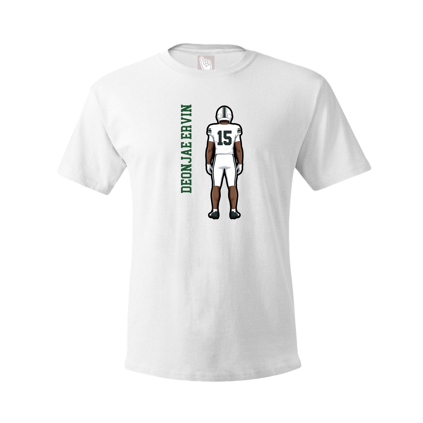 Youth Tee — Name Vertical in White