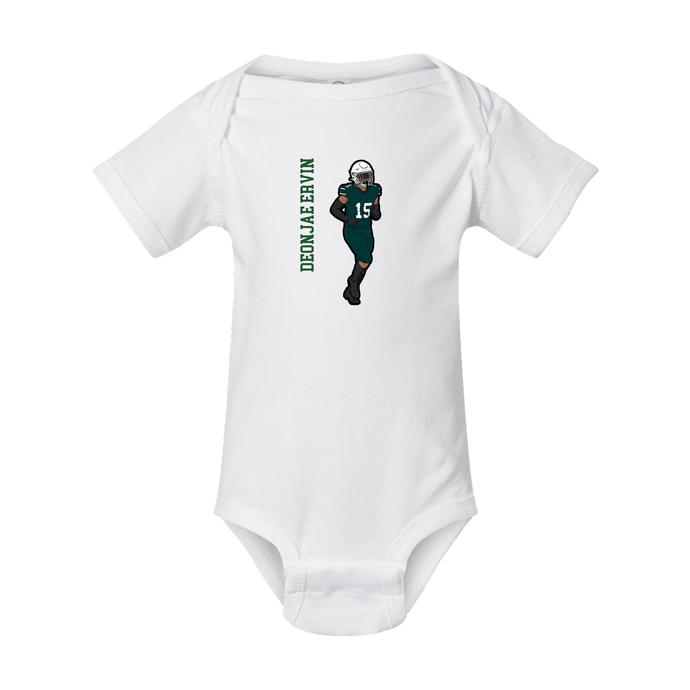 Baby Onesie — Name Vertical in White