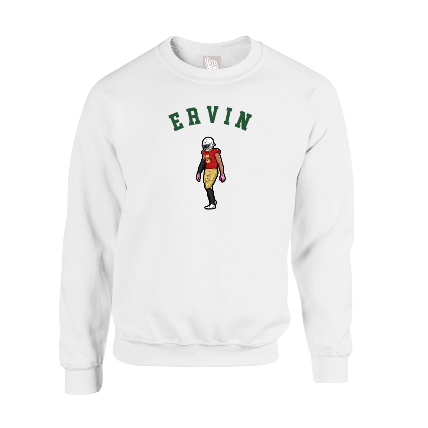 Fleece Crew — Shirsey Arch in White