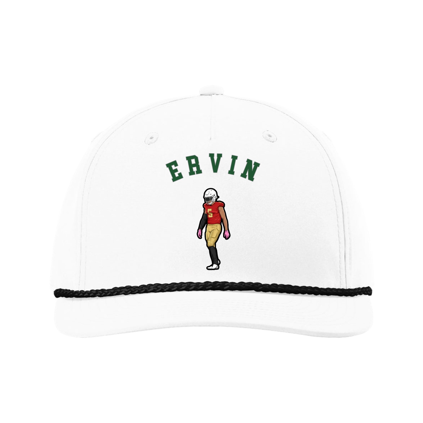 Five-Panel Classic Rope Cap — Shirsey Arch in White