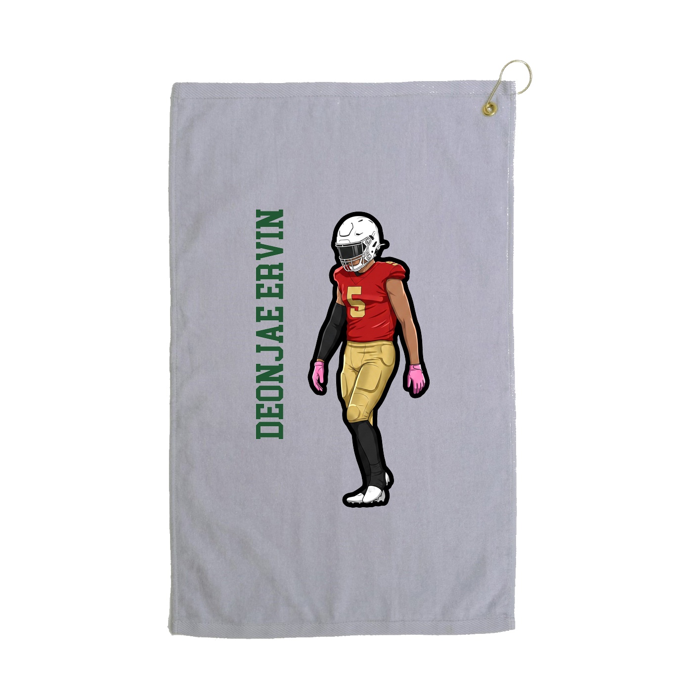 Golf Towel — Name Vertical in Grey