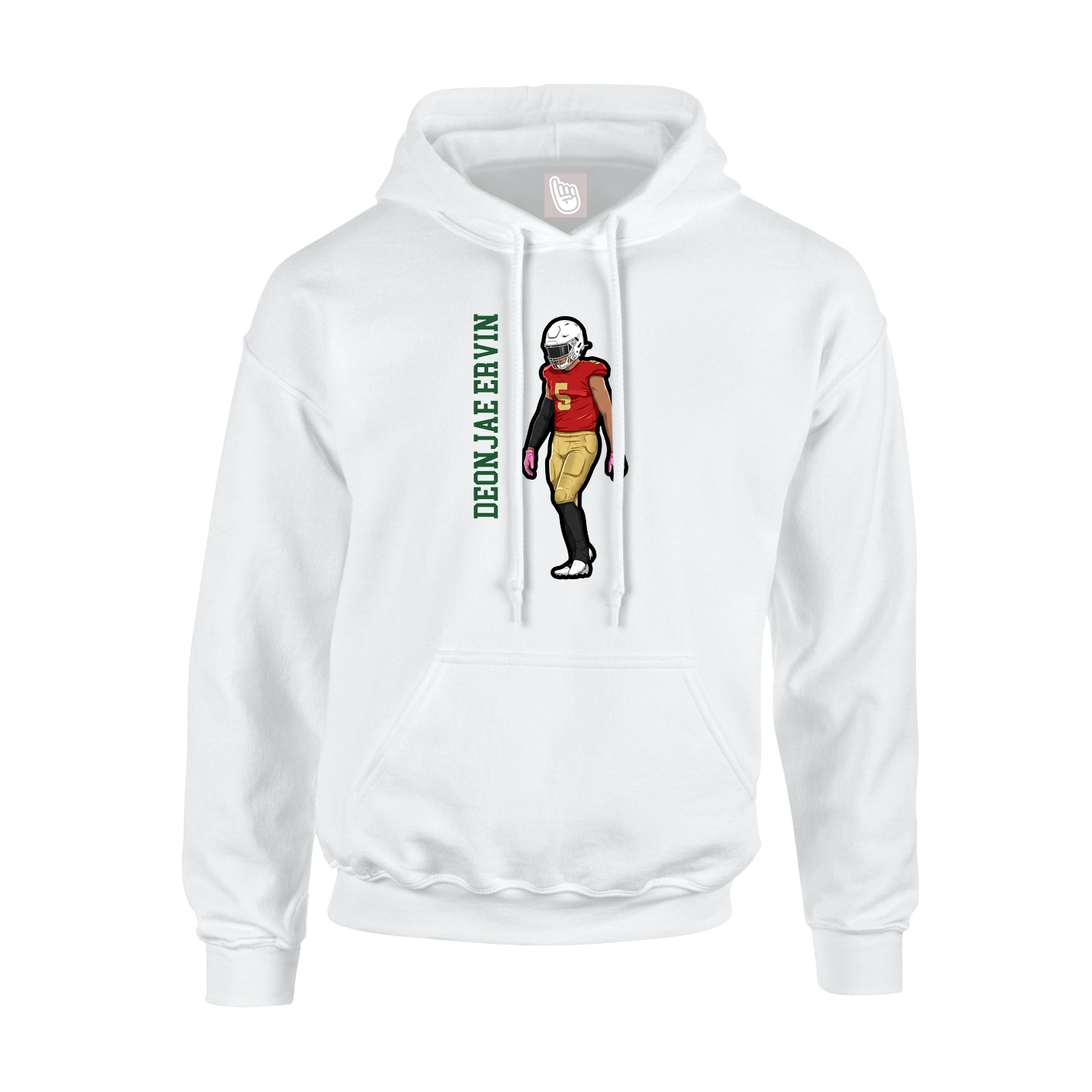 Youth Hoodie — Name Vertical in White