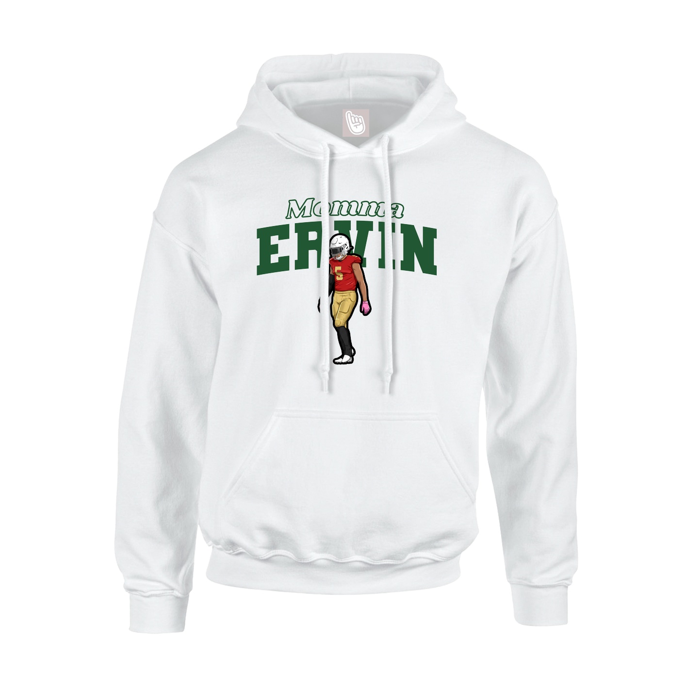 Youth Hoodie — Mothers Day Block in White