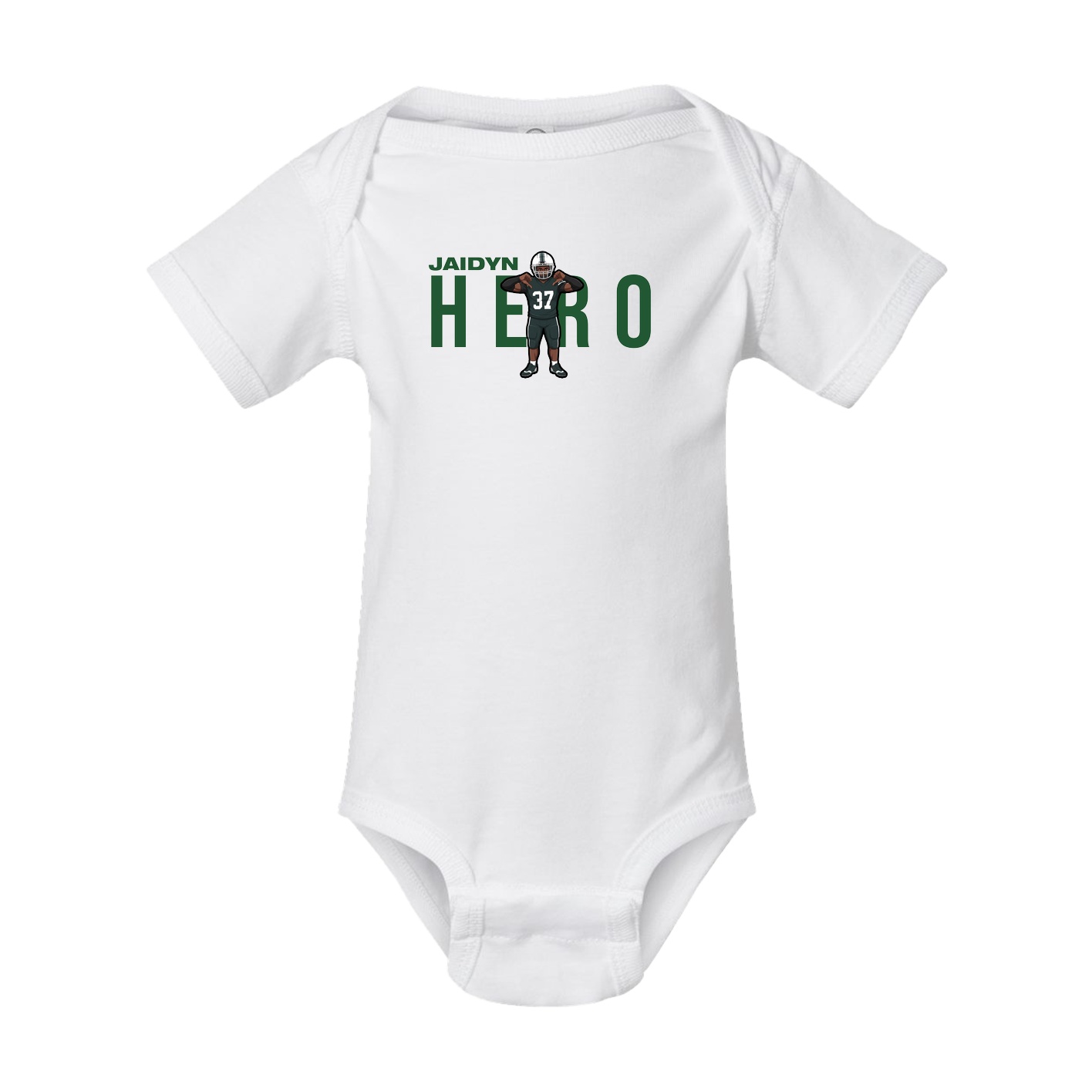 Baby Onesie — Player Name in White