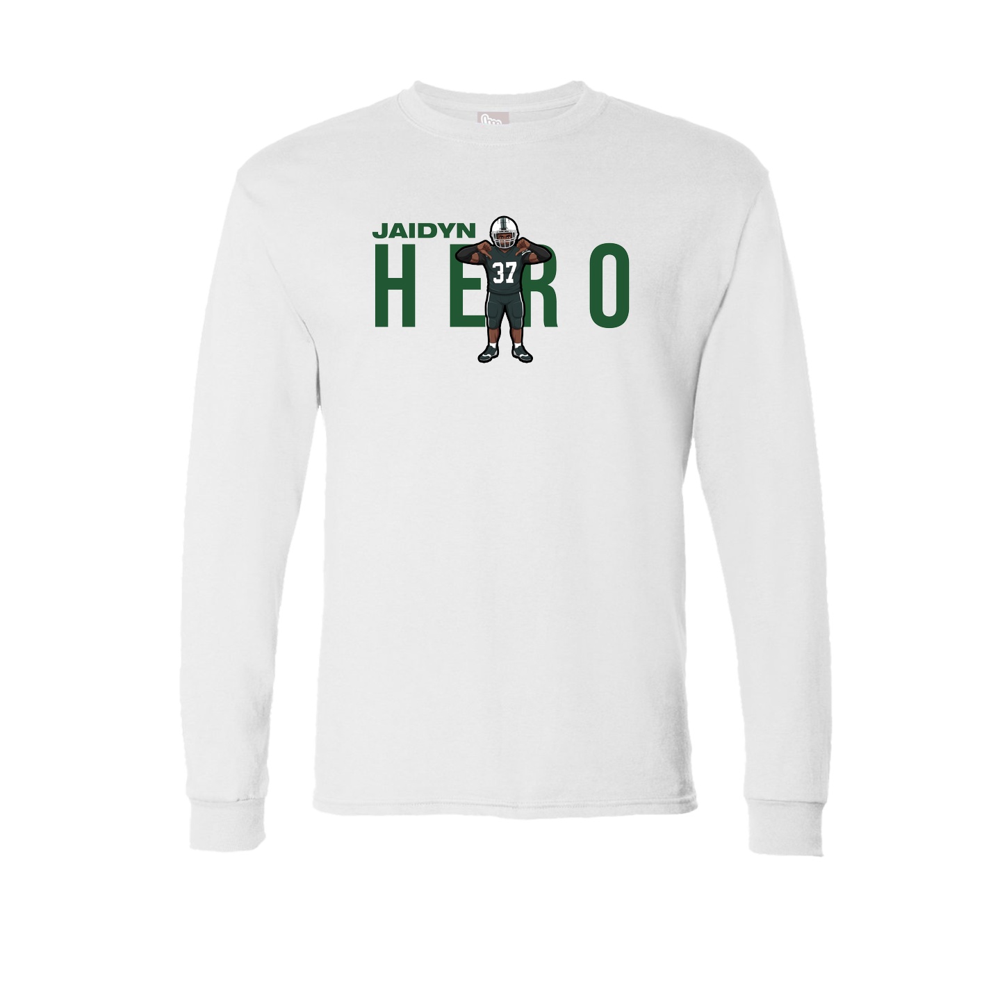 Long Sleeve Tee — Player Name in White