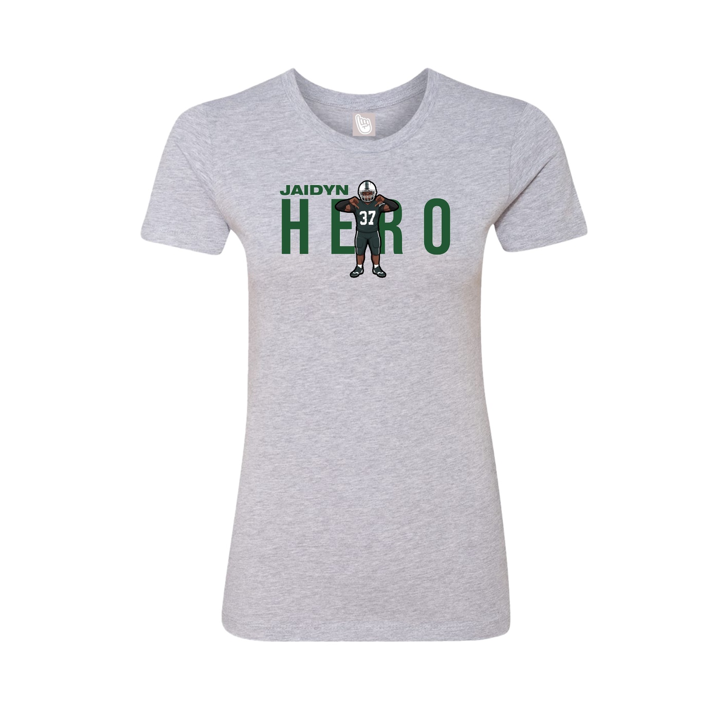 Fitted Women's Tee — Player Name in Grey