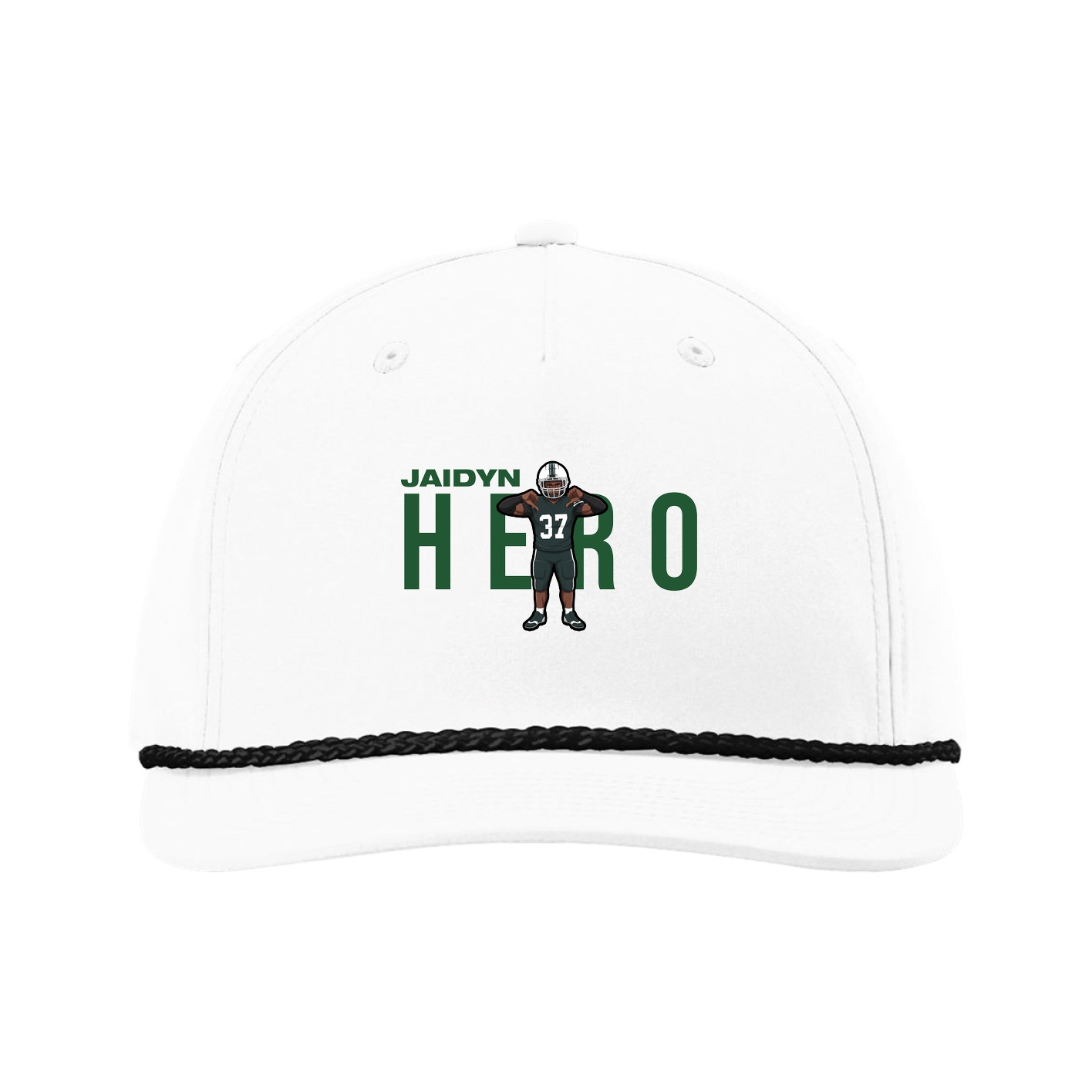 Five-Panel Classic Rope Cap — Player Name in White
