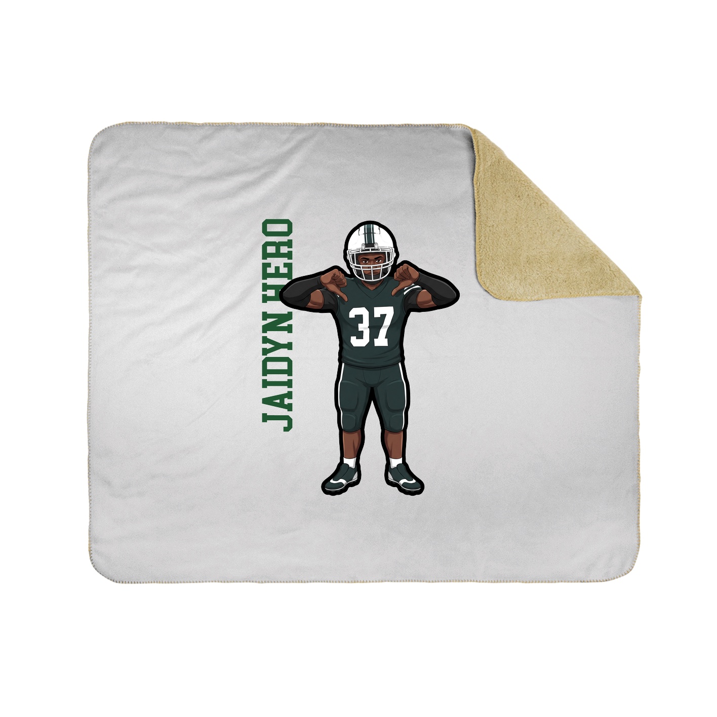 Throw Blanket — Name Vertical in White