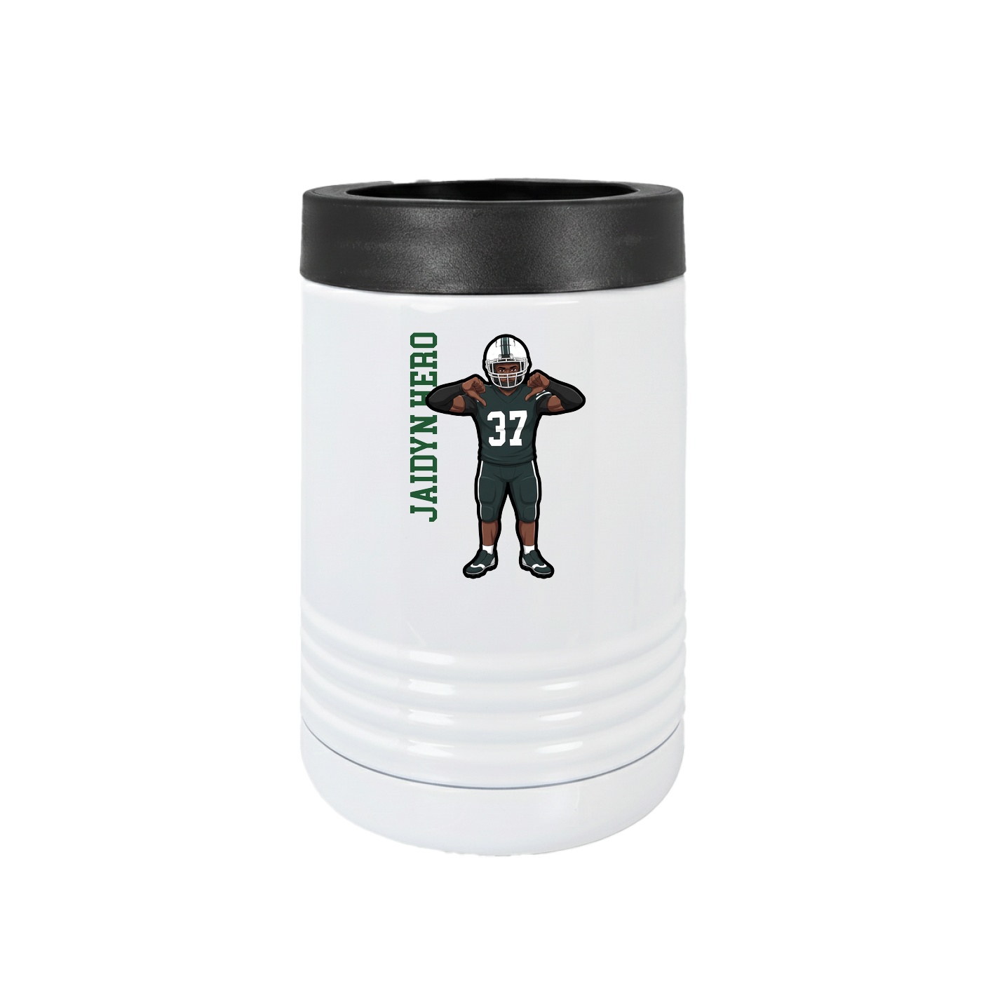Beverage Holder — Name Vertical in White