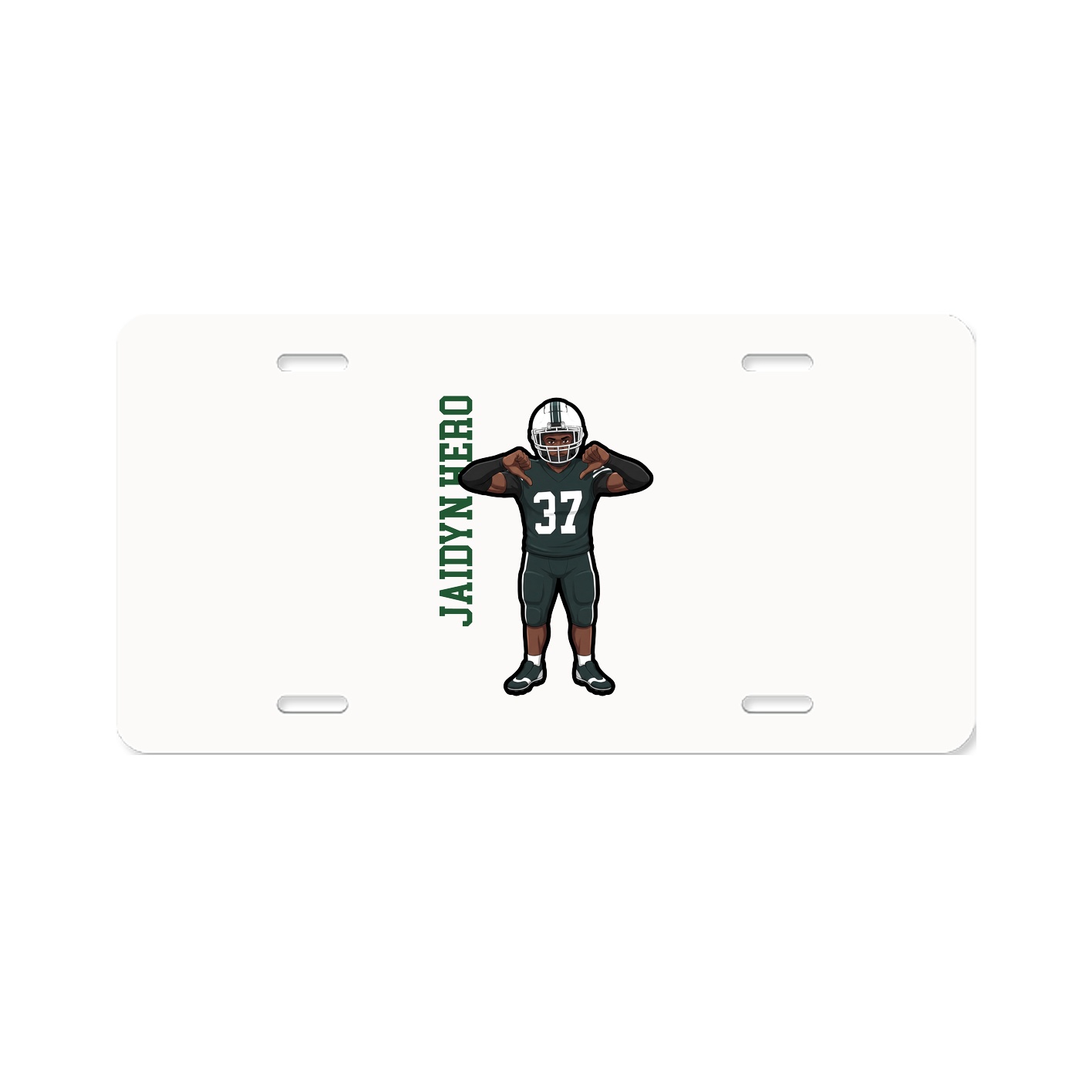 License Plate — Name Vertical in Classic