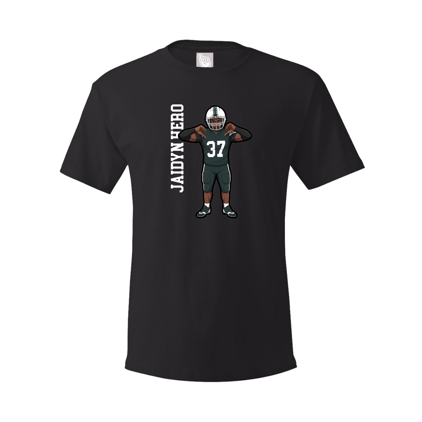 Youth Tee — Name Vertical in Black