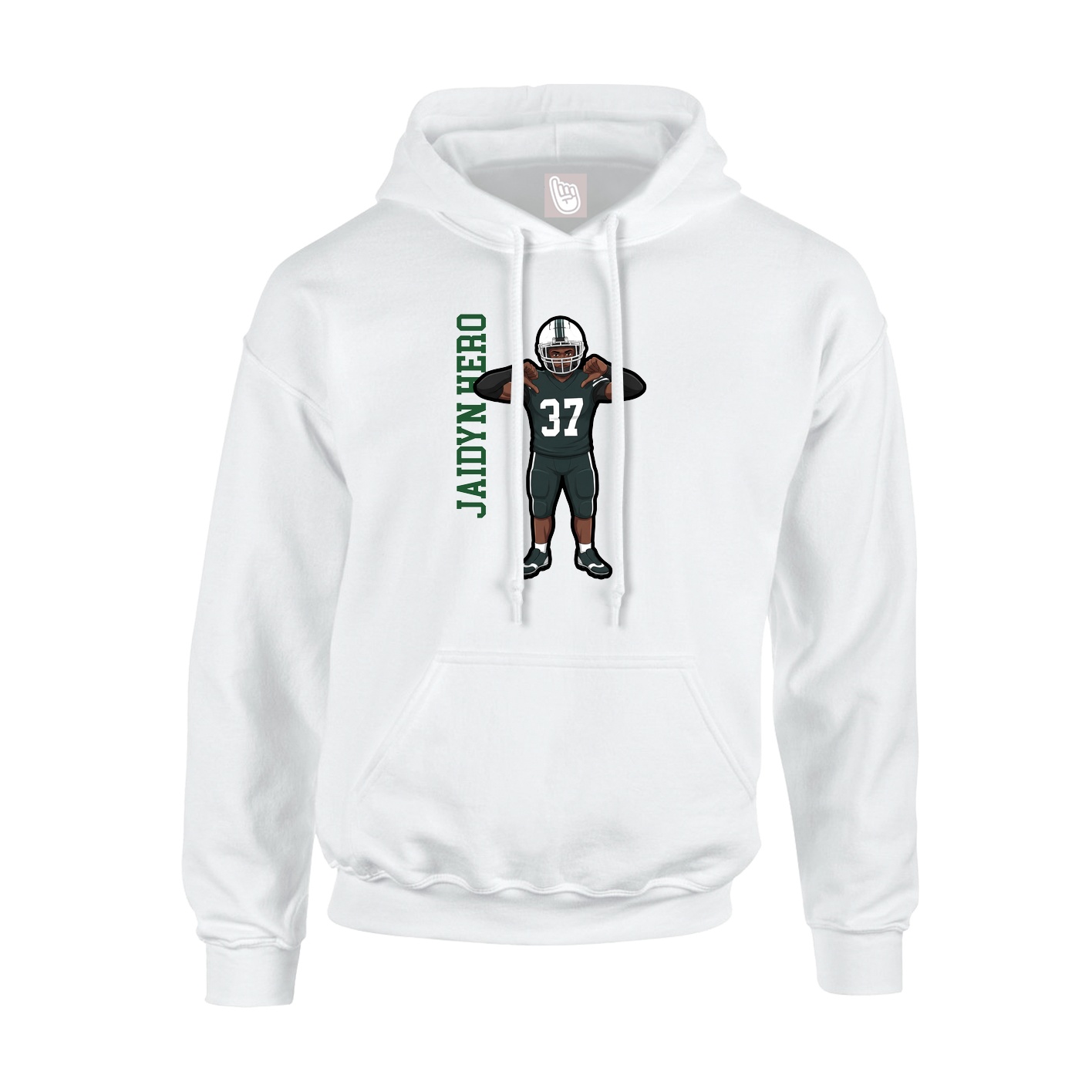 Hoodie — Name Vertical in White