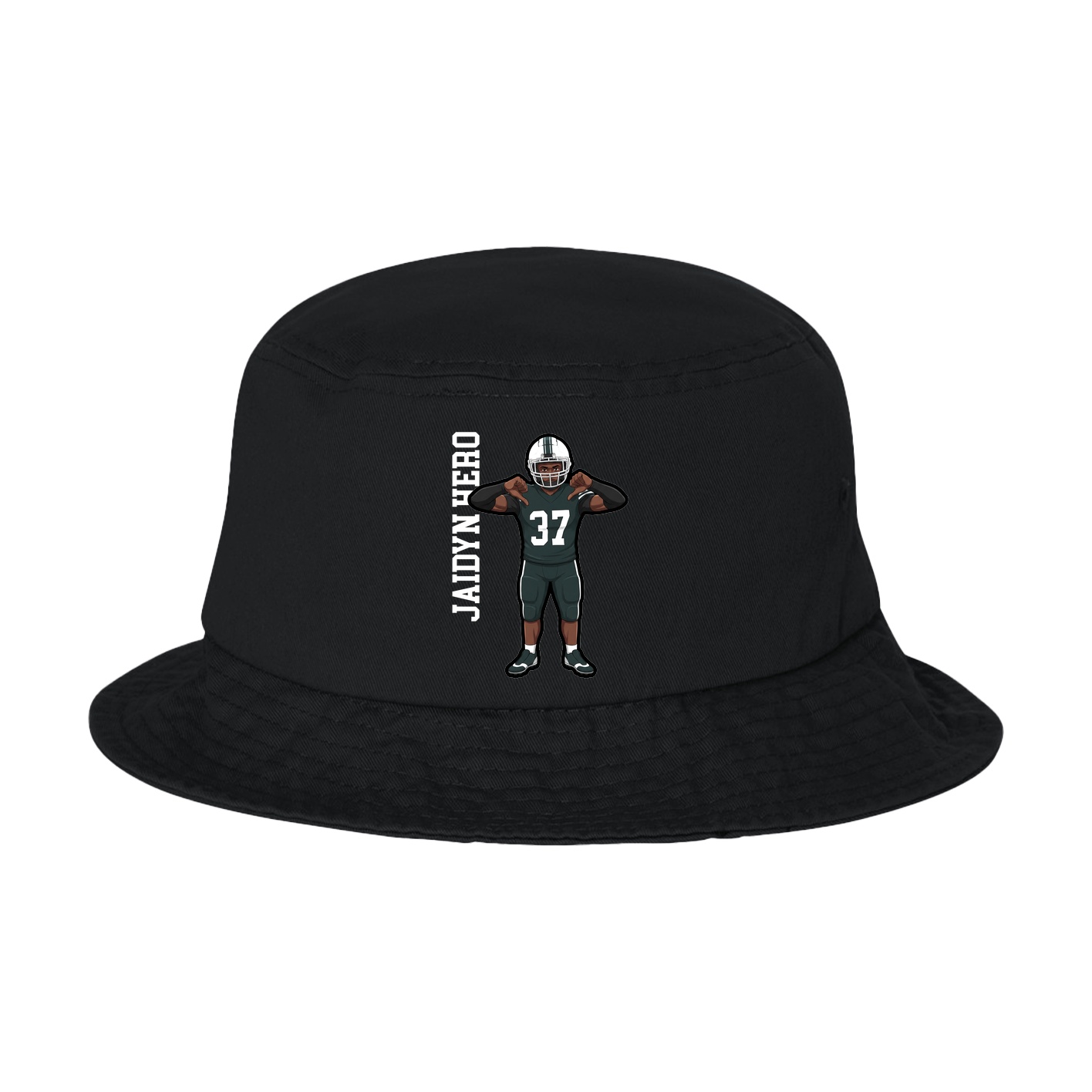 Bucket Cap — Name Vertical in Black