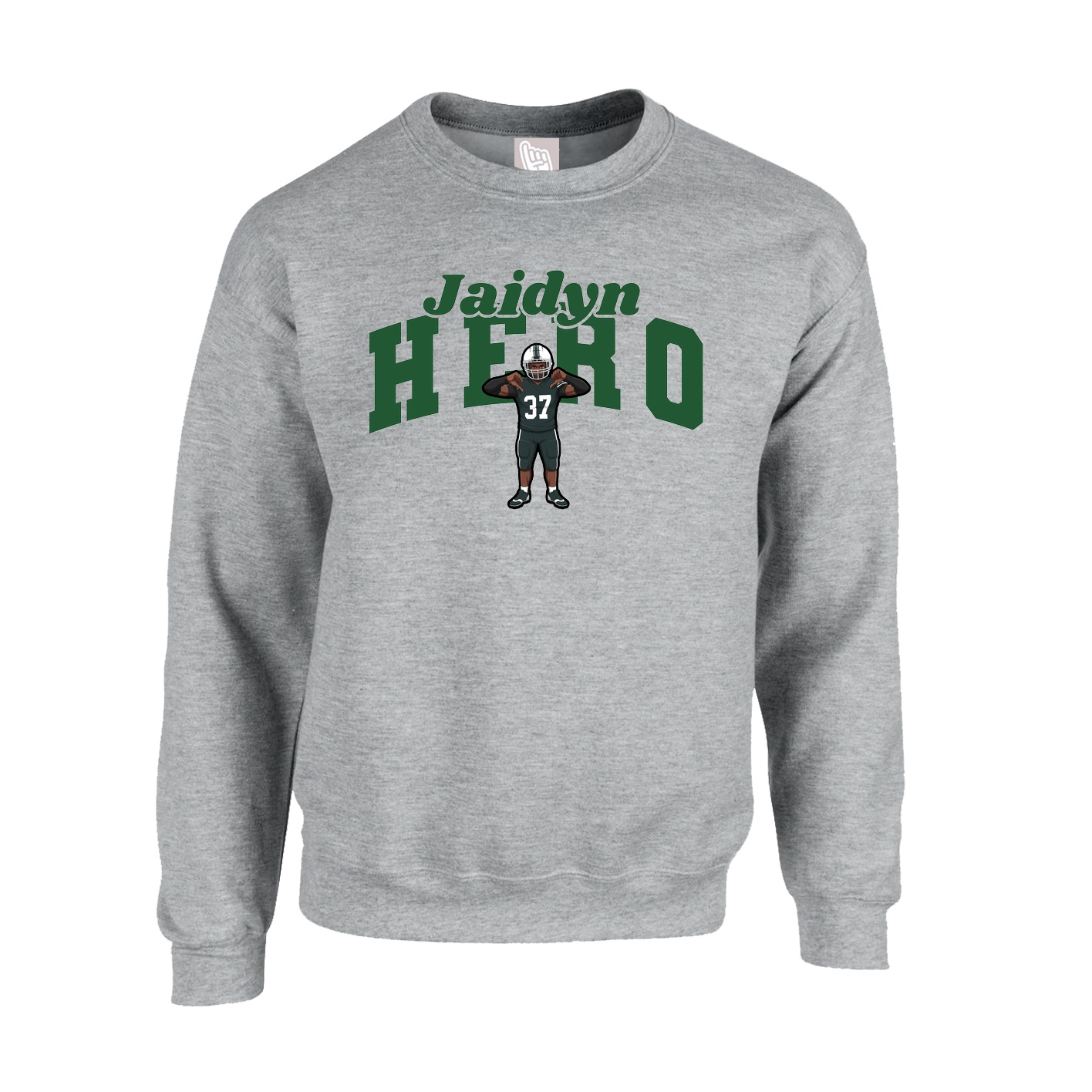 Fleece Crew — Signature Arch in Grey