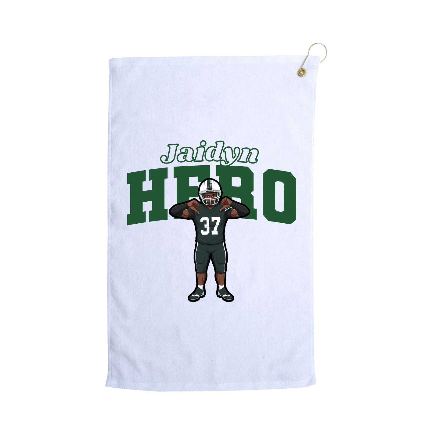 Golf Towel — Name Arch in White