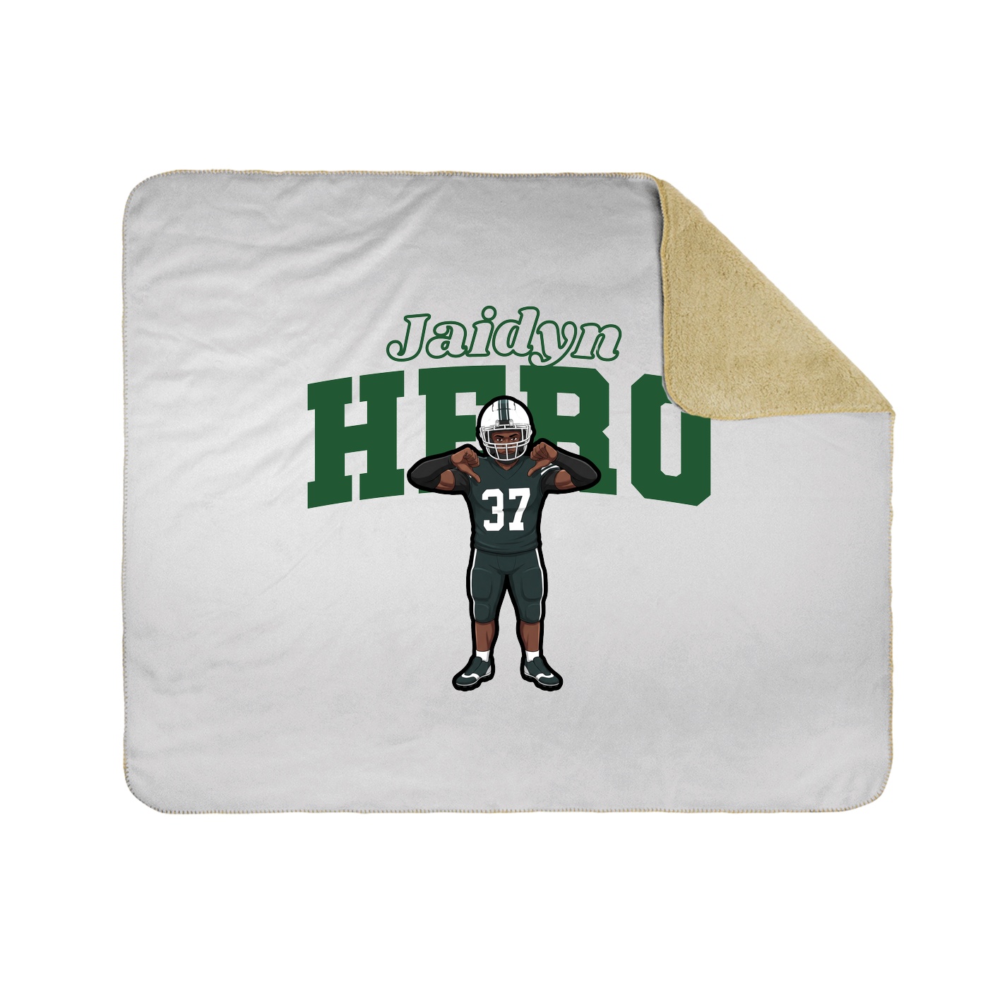 Throw Blanket — Name Arch in White