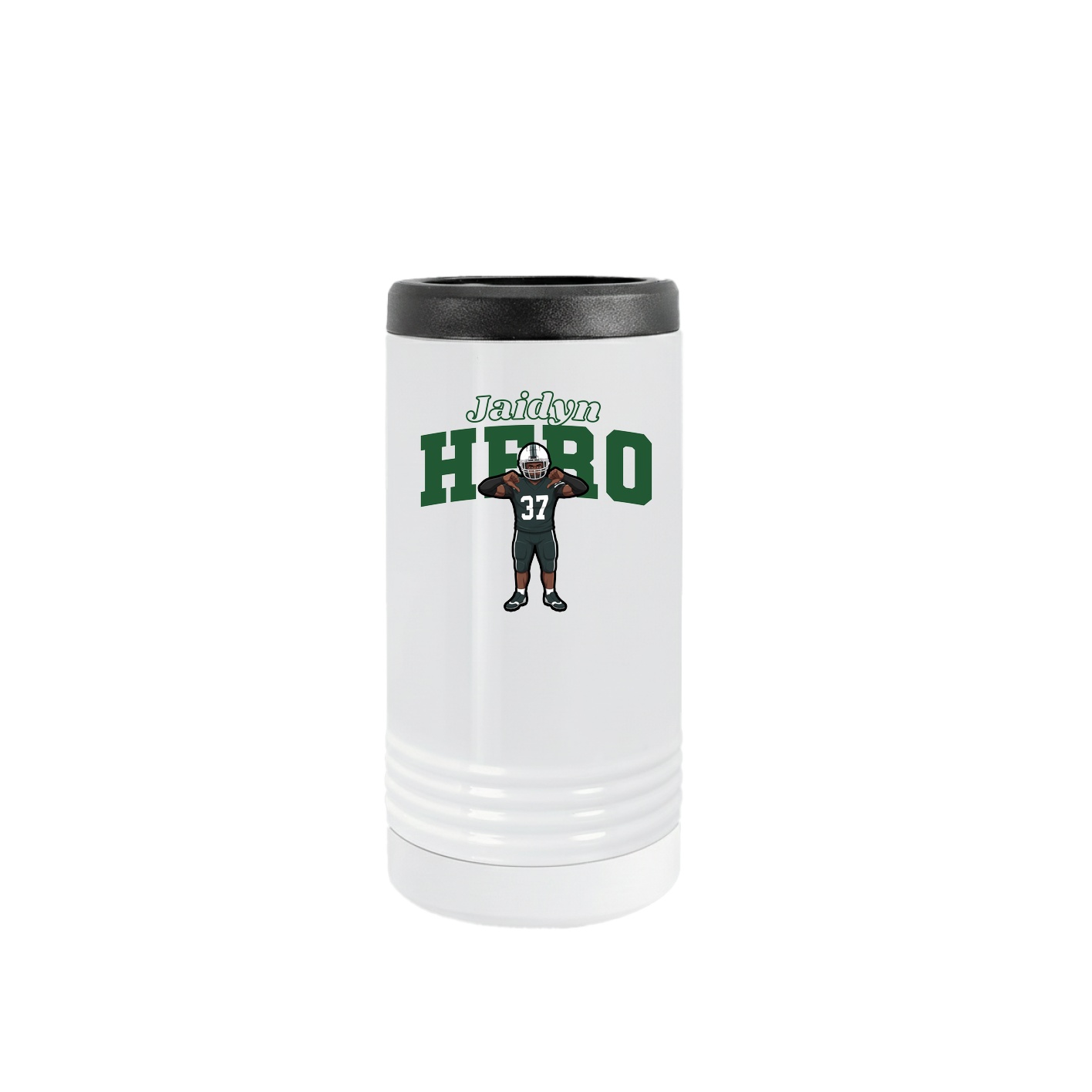 Slim Beverage Holder — Name Arch in White