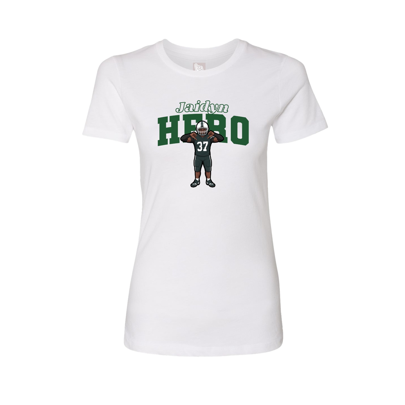 Fitted Women's Tee — Name Arch in White