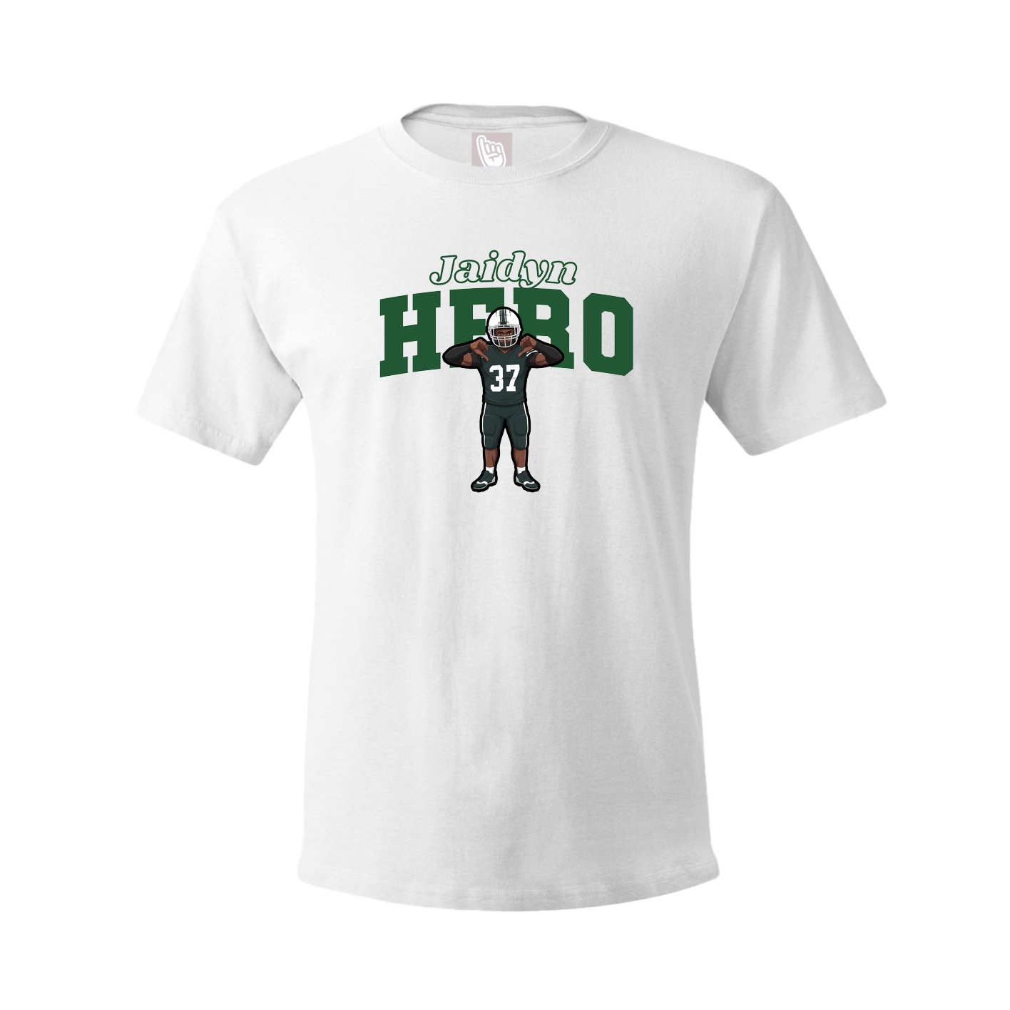 Youth Tee — Name Arch in White