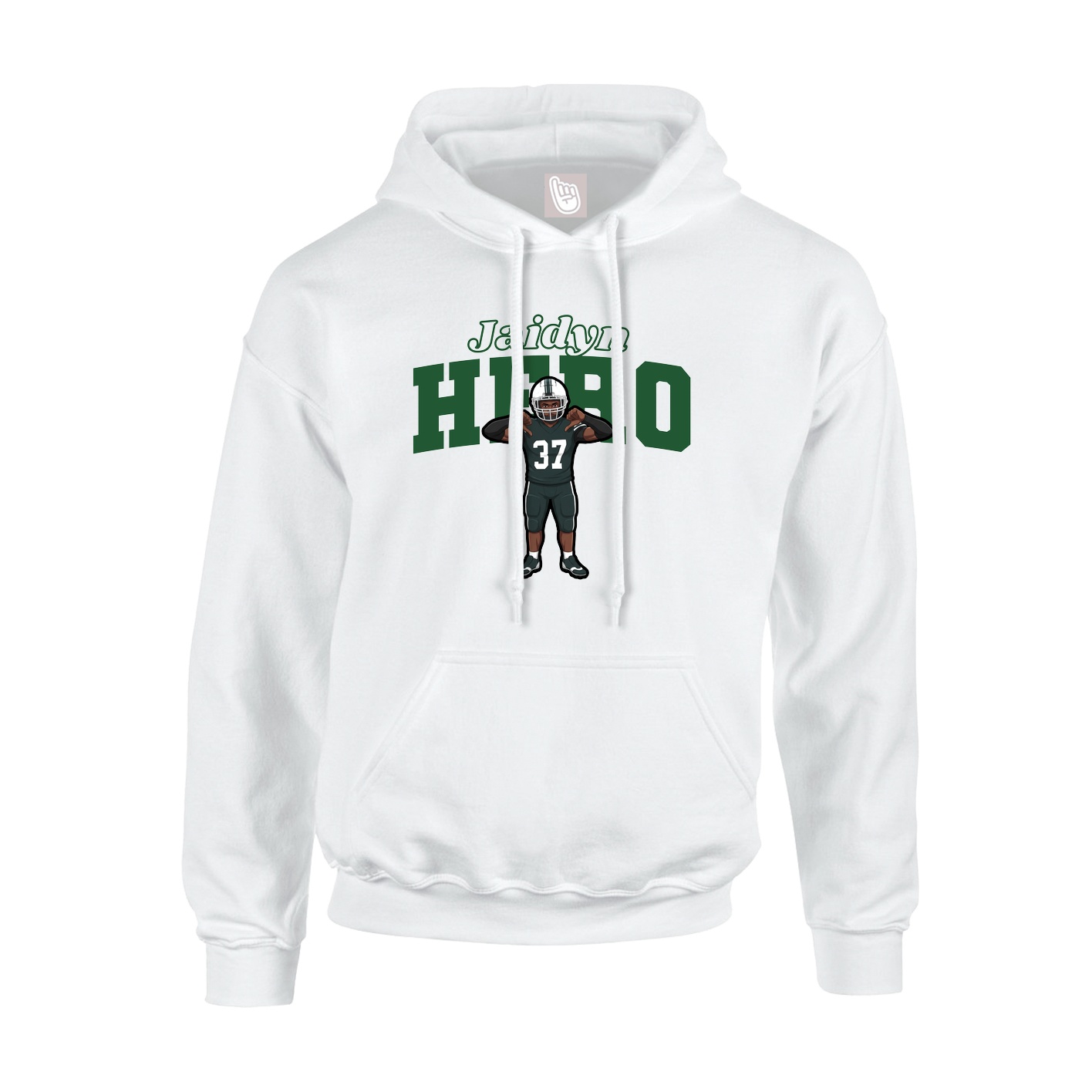 Hoodie — Name Arch in White