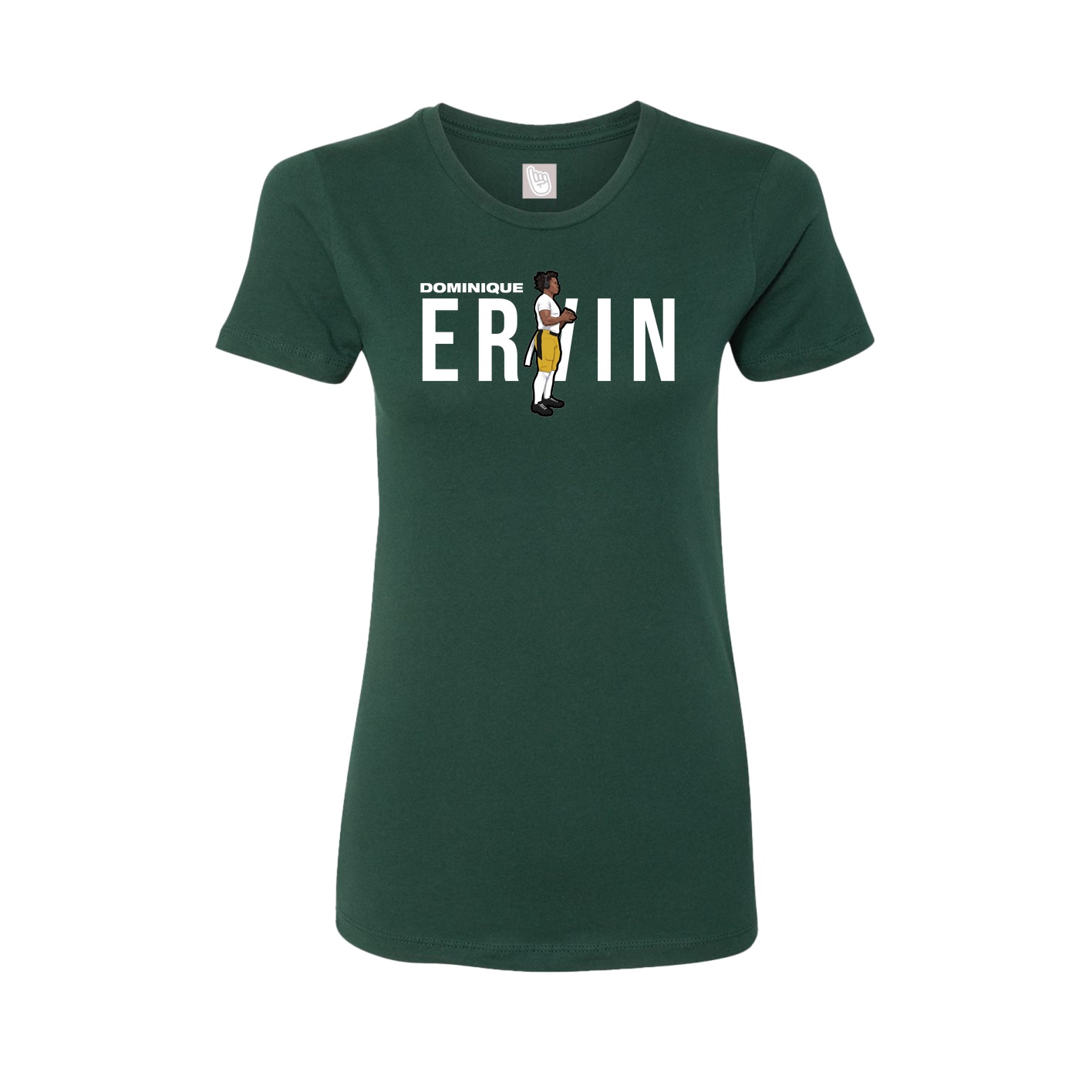 Fitted Women's Tee — Player Name in Green