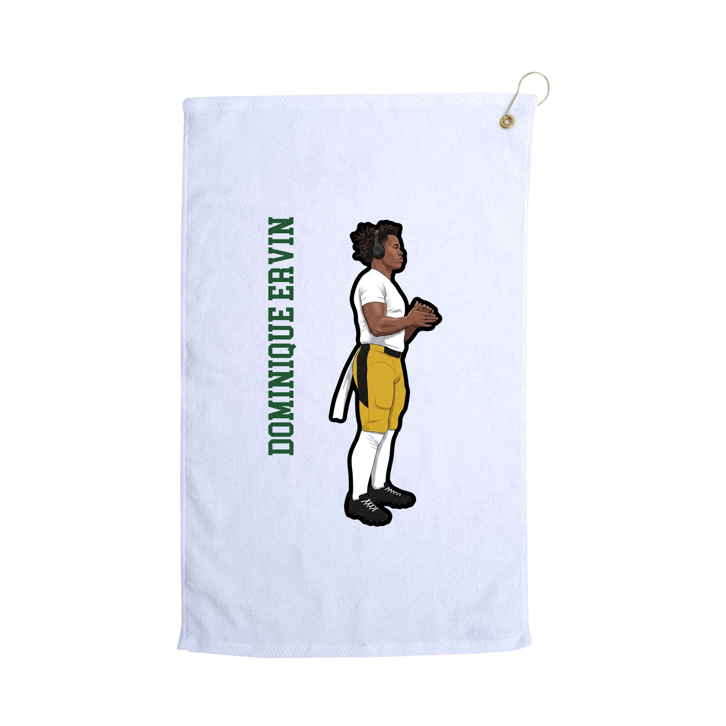 Golf Towel — Name Vertical in White