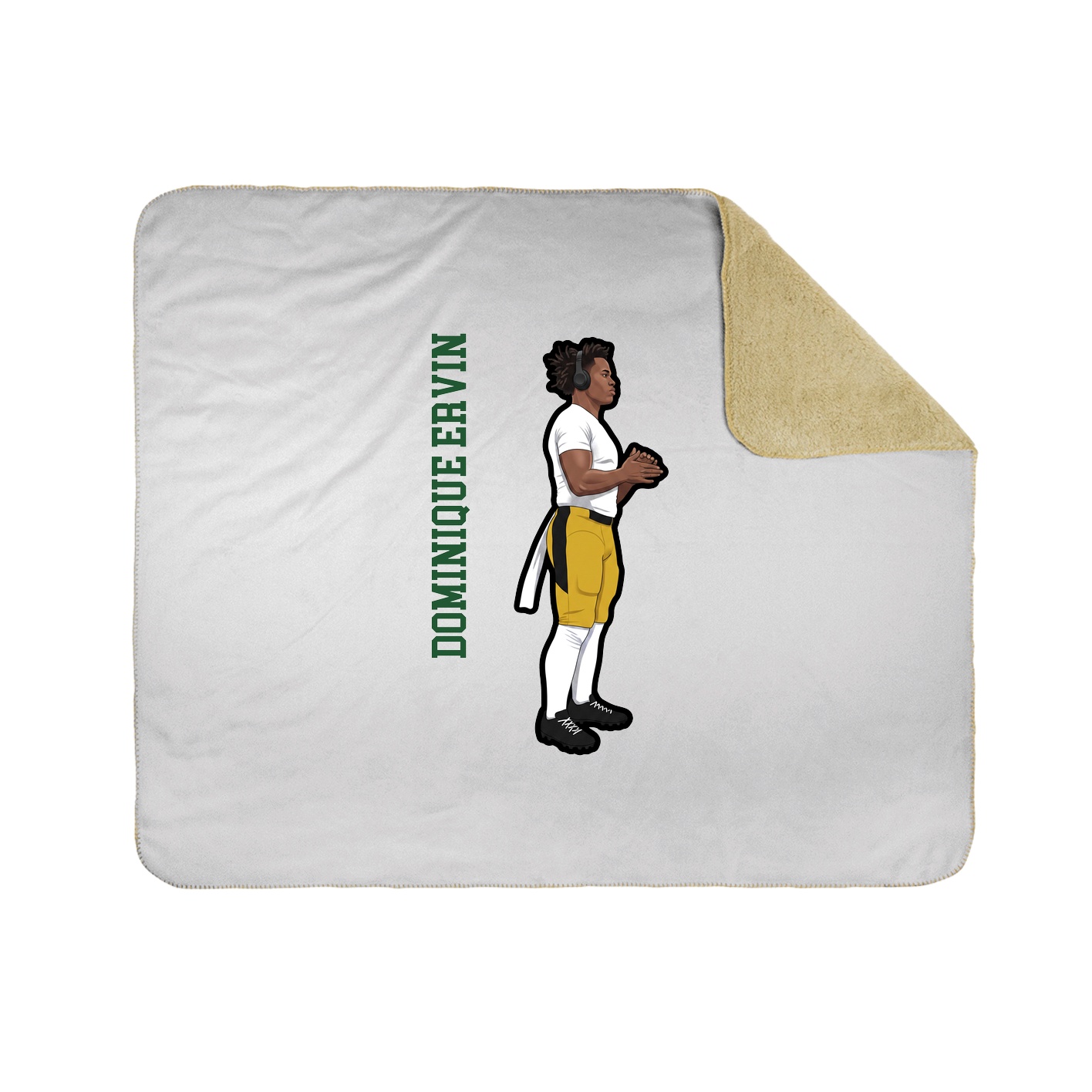 Throw Blanket — Name Vertical in White