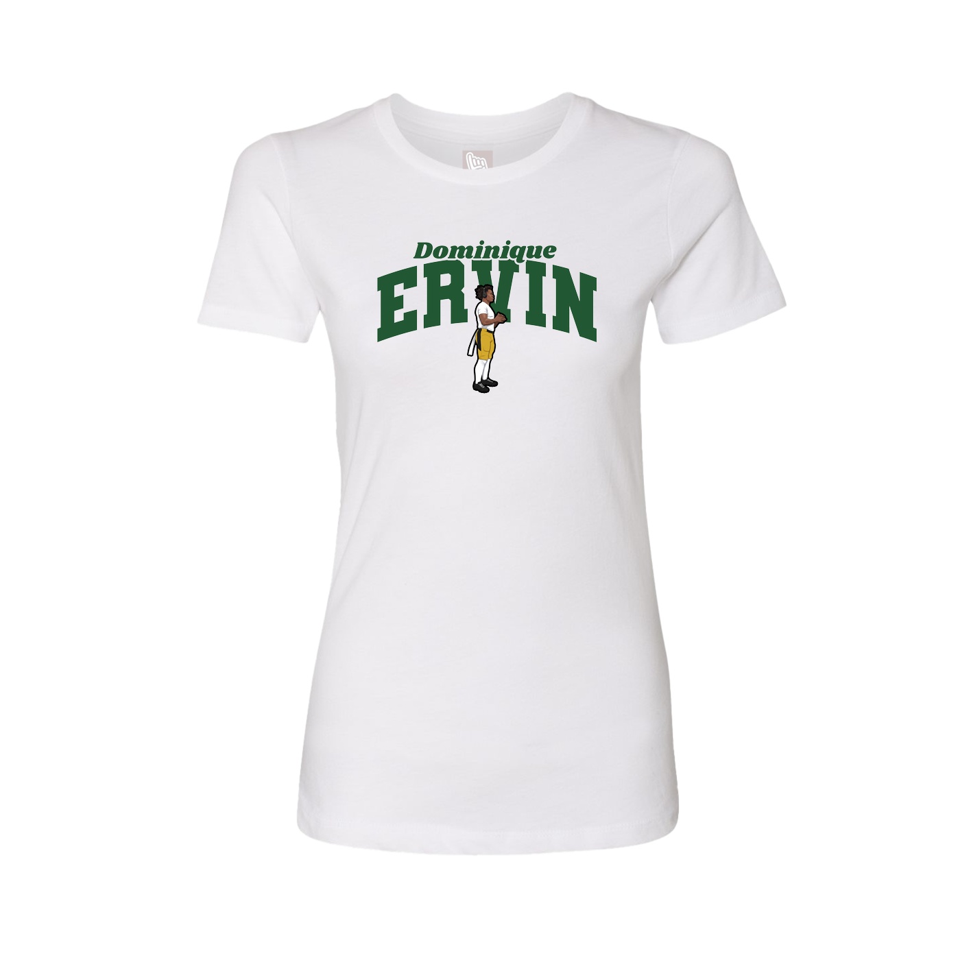 Fitted Women's Tee — Signature Arch in White