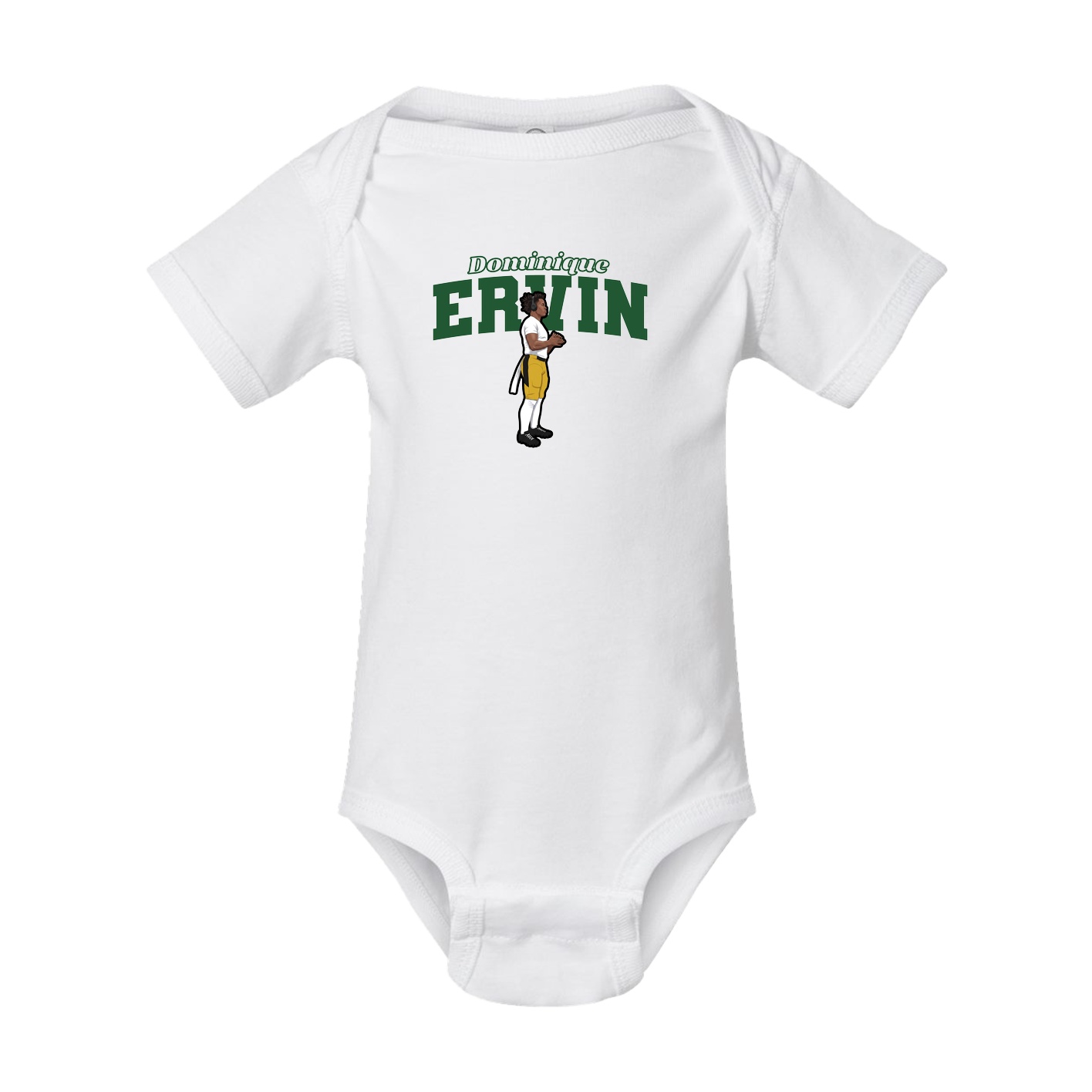 Baby Onesie — Name Arch in White