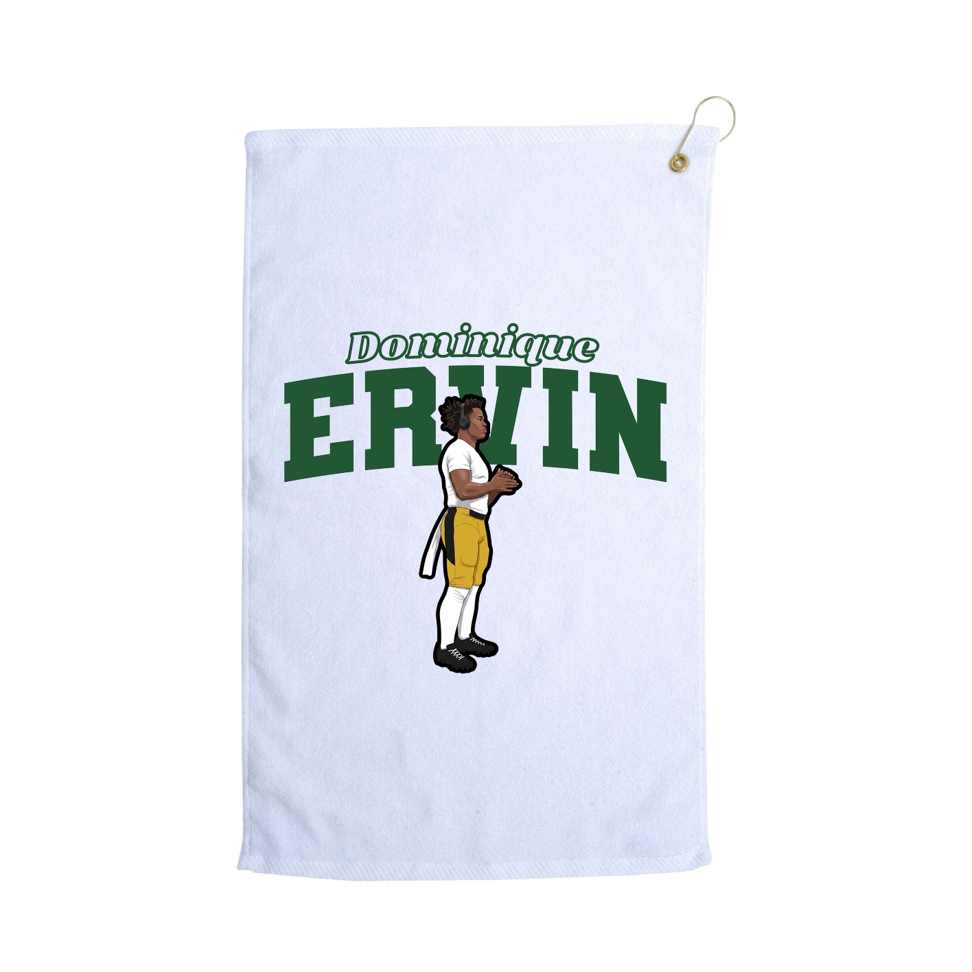 Golf Towel — Name Arch in White