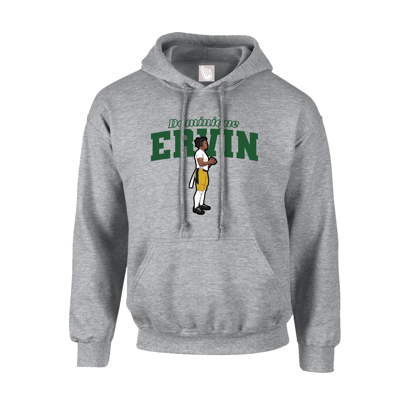 Youth Hoodie — Name Arch in Grey