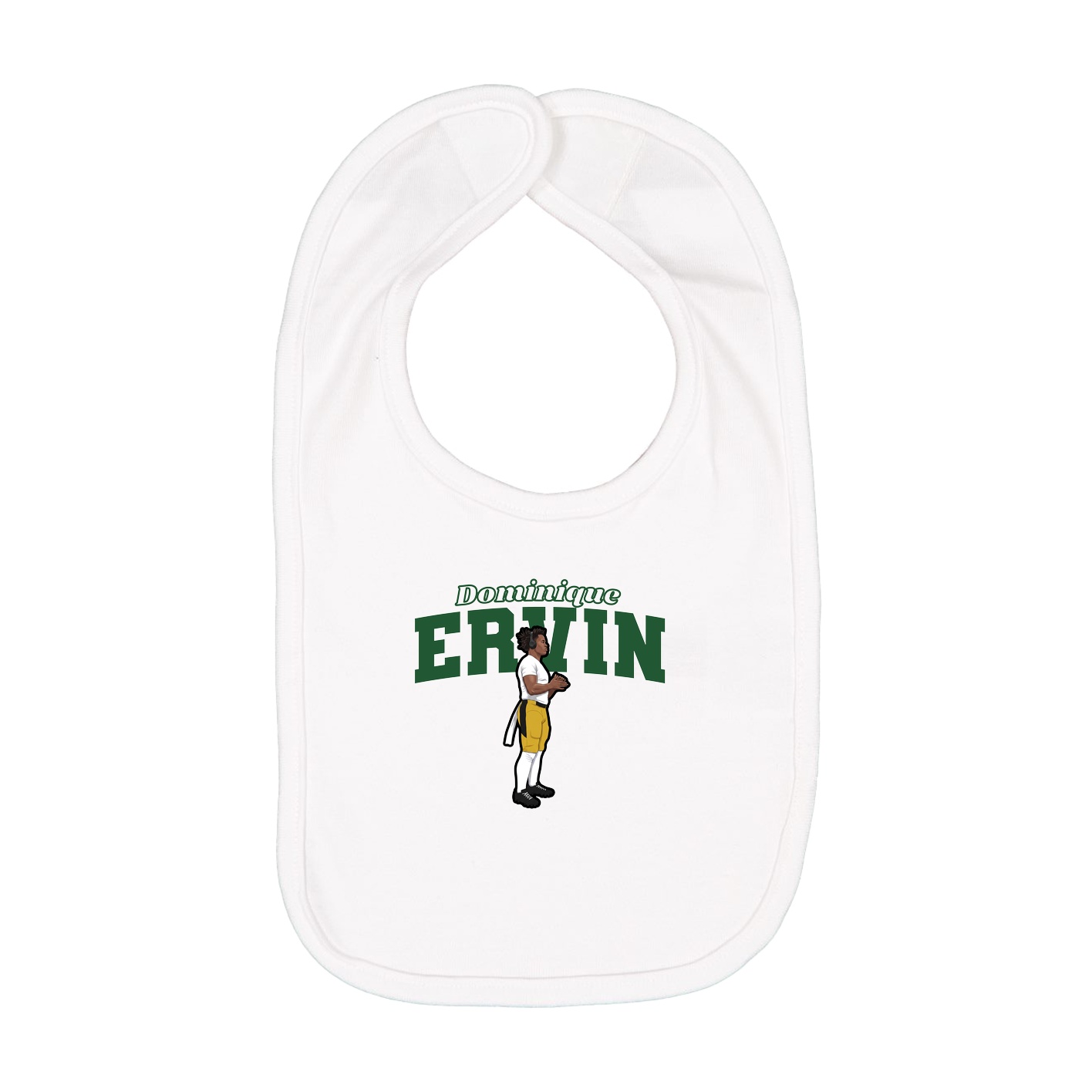 Infant Bib — Name Arch in White