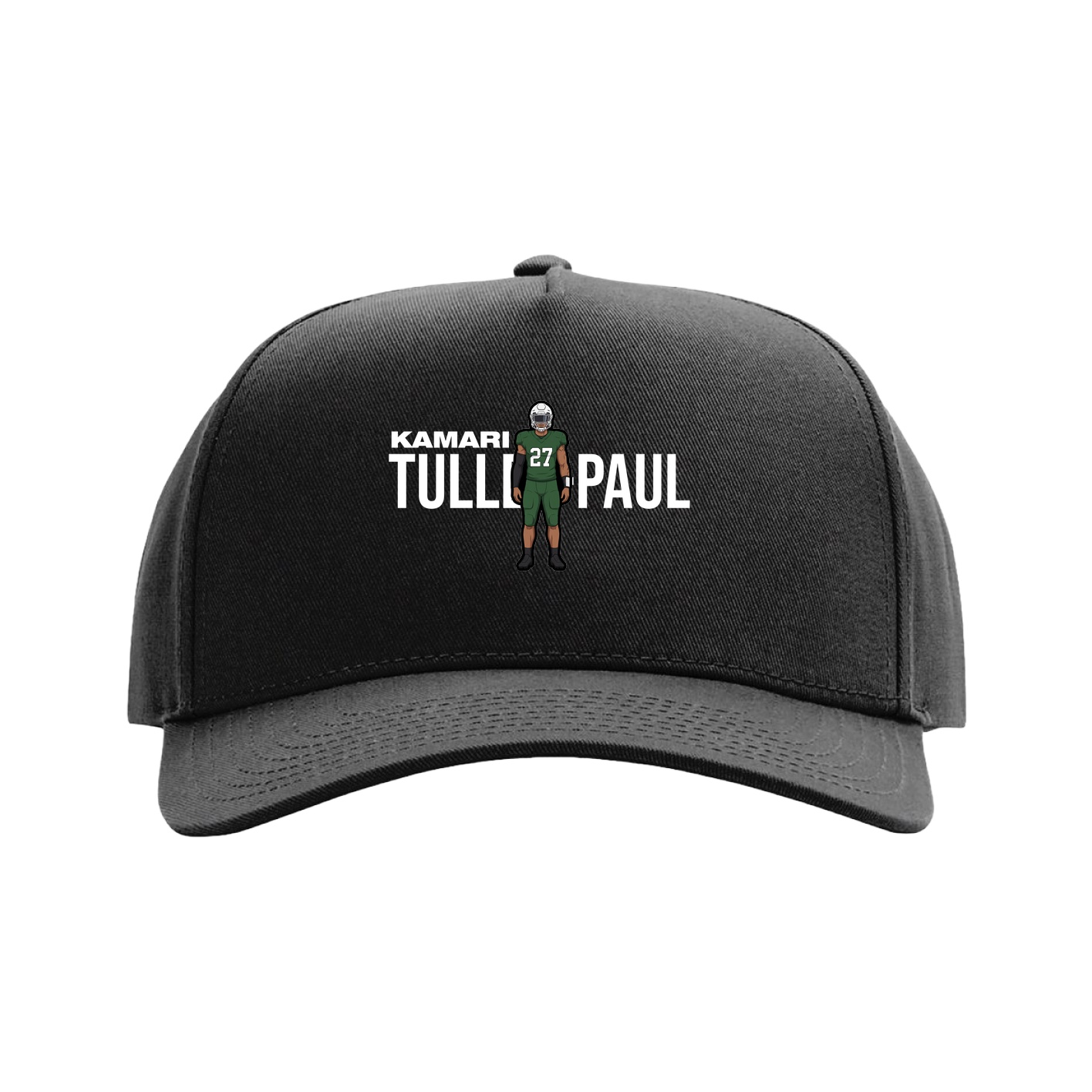 Full Fabric Five-Panel Champ Cap — Player Name in Black