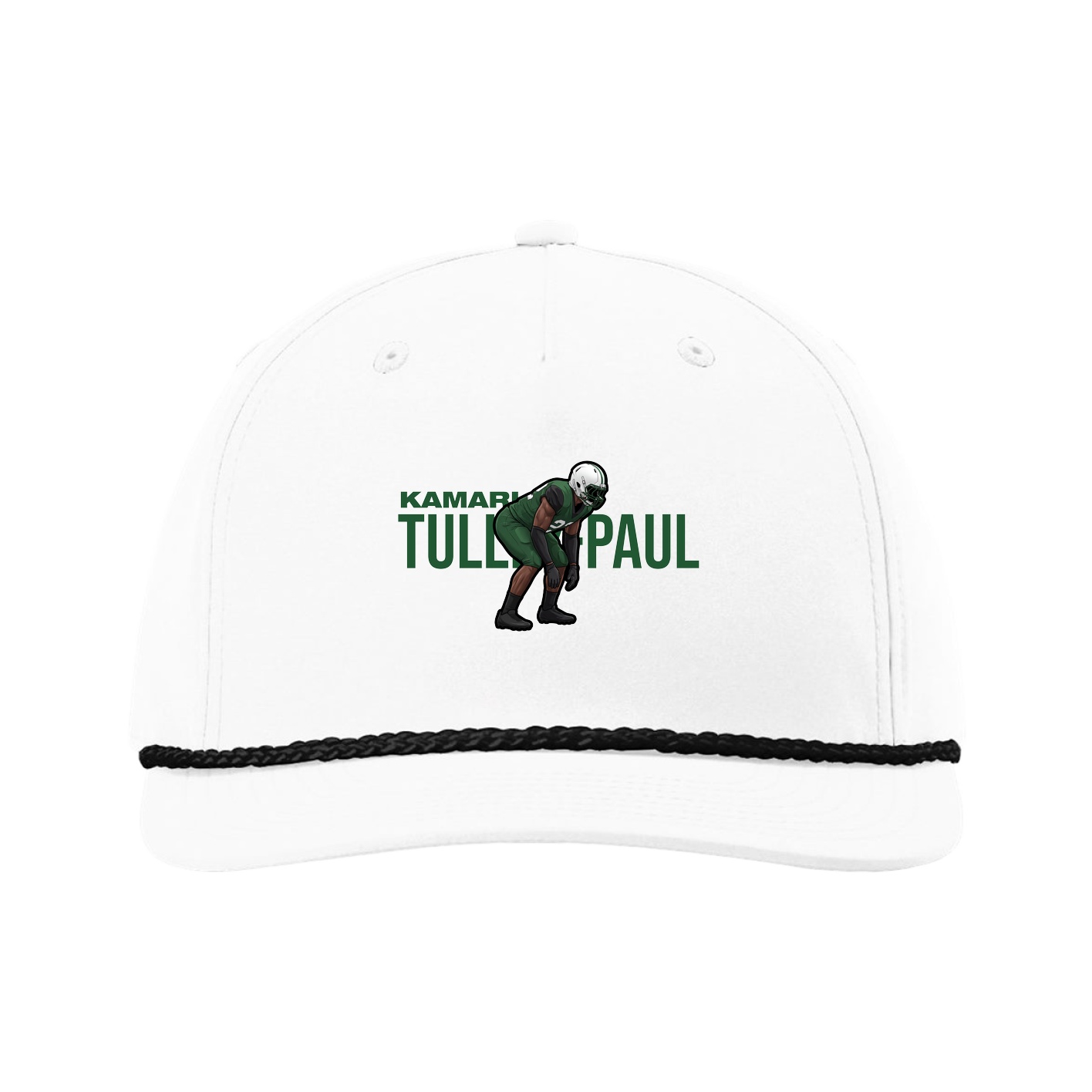 Five-Panel Classic Rope Cap — Player Name in White