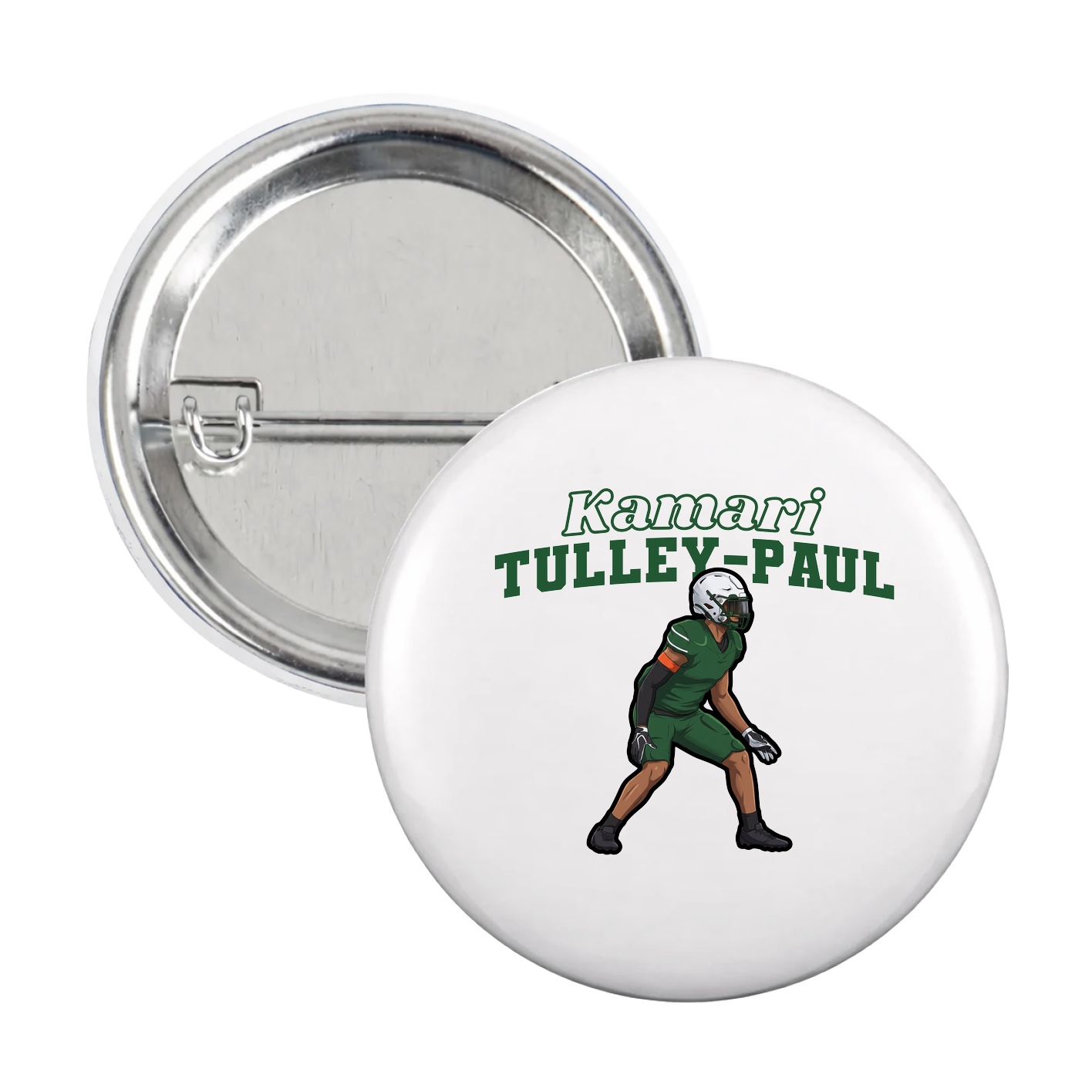 Game Day Button — Name Arch in White
