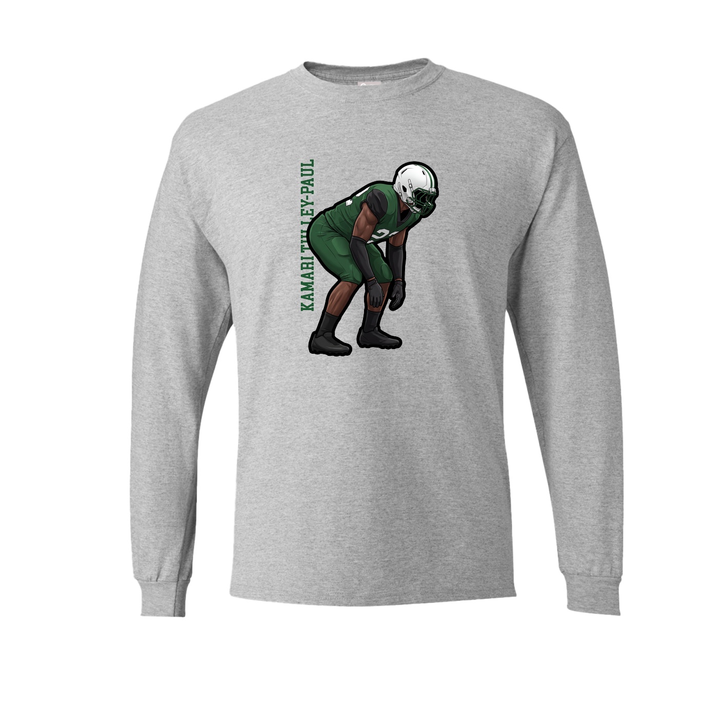 Long Sleeve Tee — Name Vertical in Grey