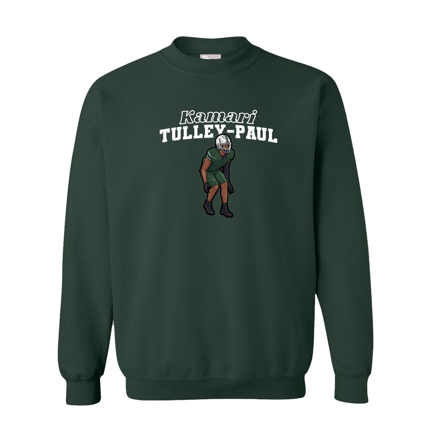 Fleece Crew — Name Arch in Green