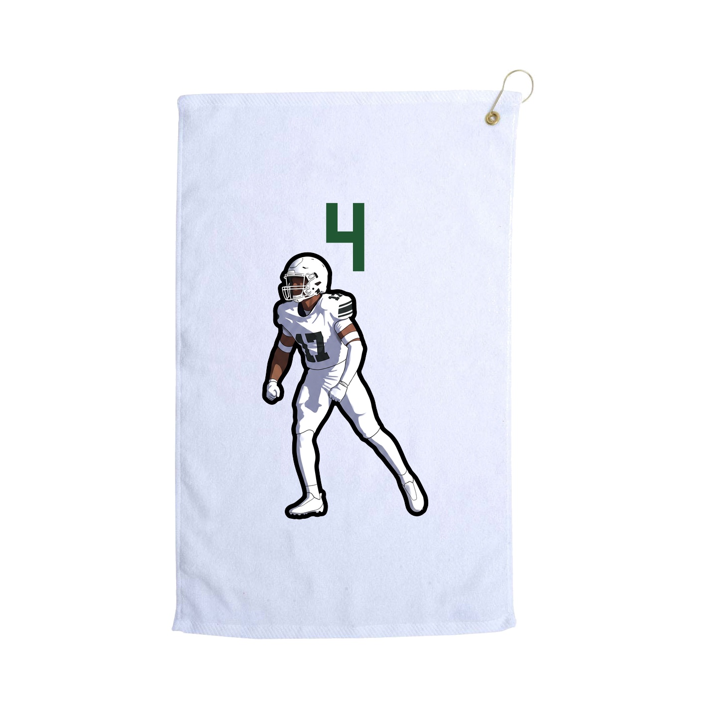 Golf Towel — Number Top in White